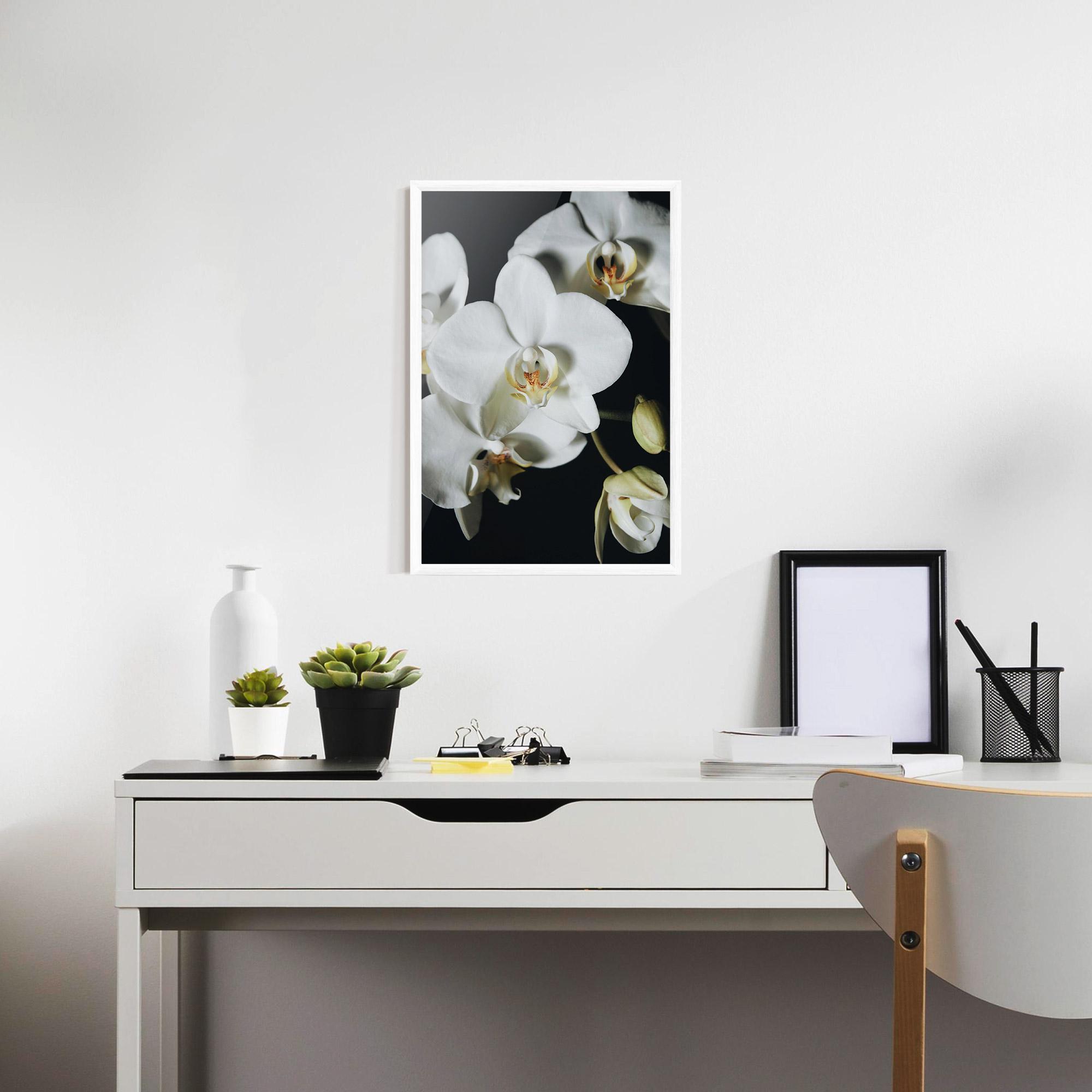 Рамкиран постер White Orchid On Black mockup 7