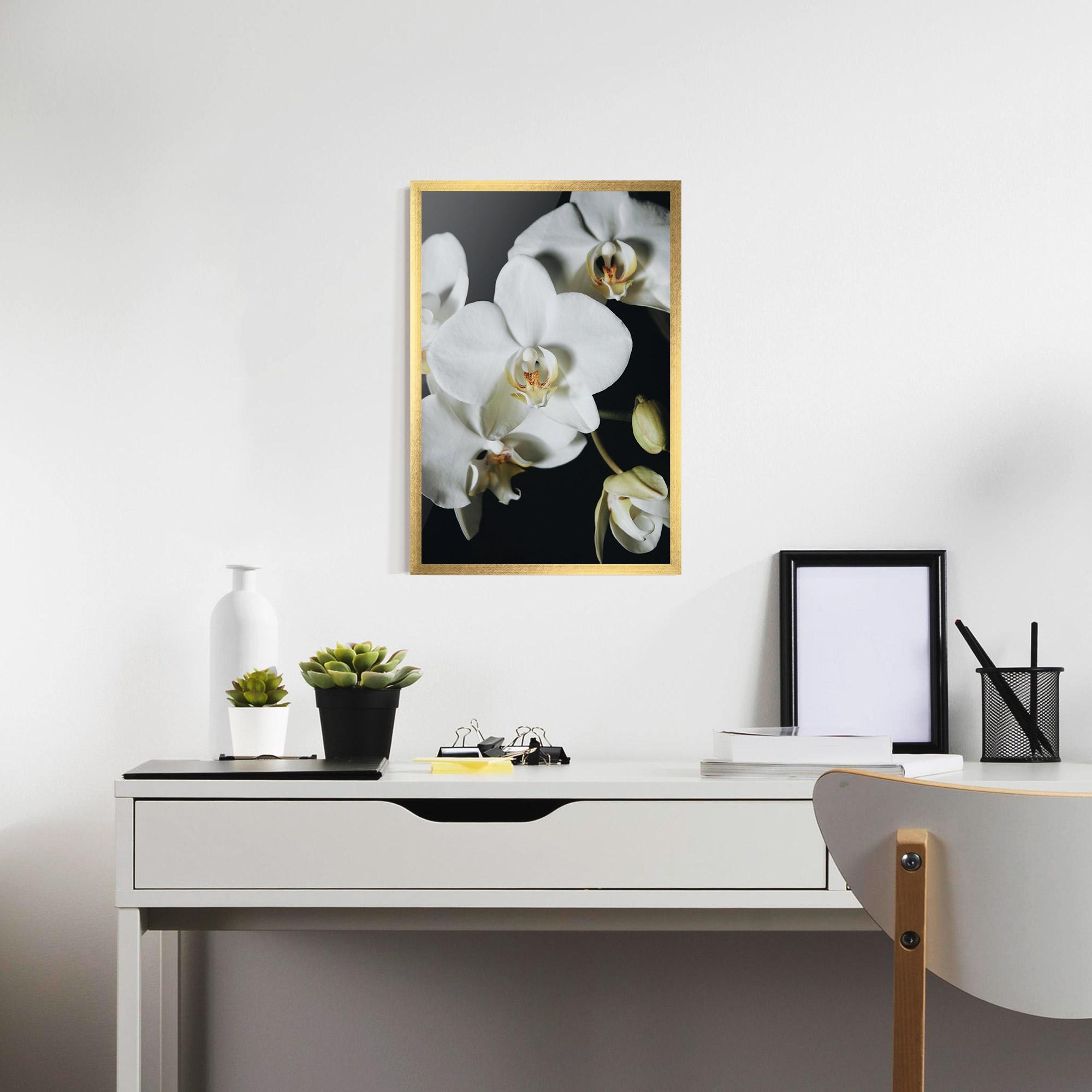 Рамкиран постер White Orchid On Black mockup 7