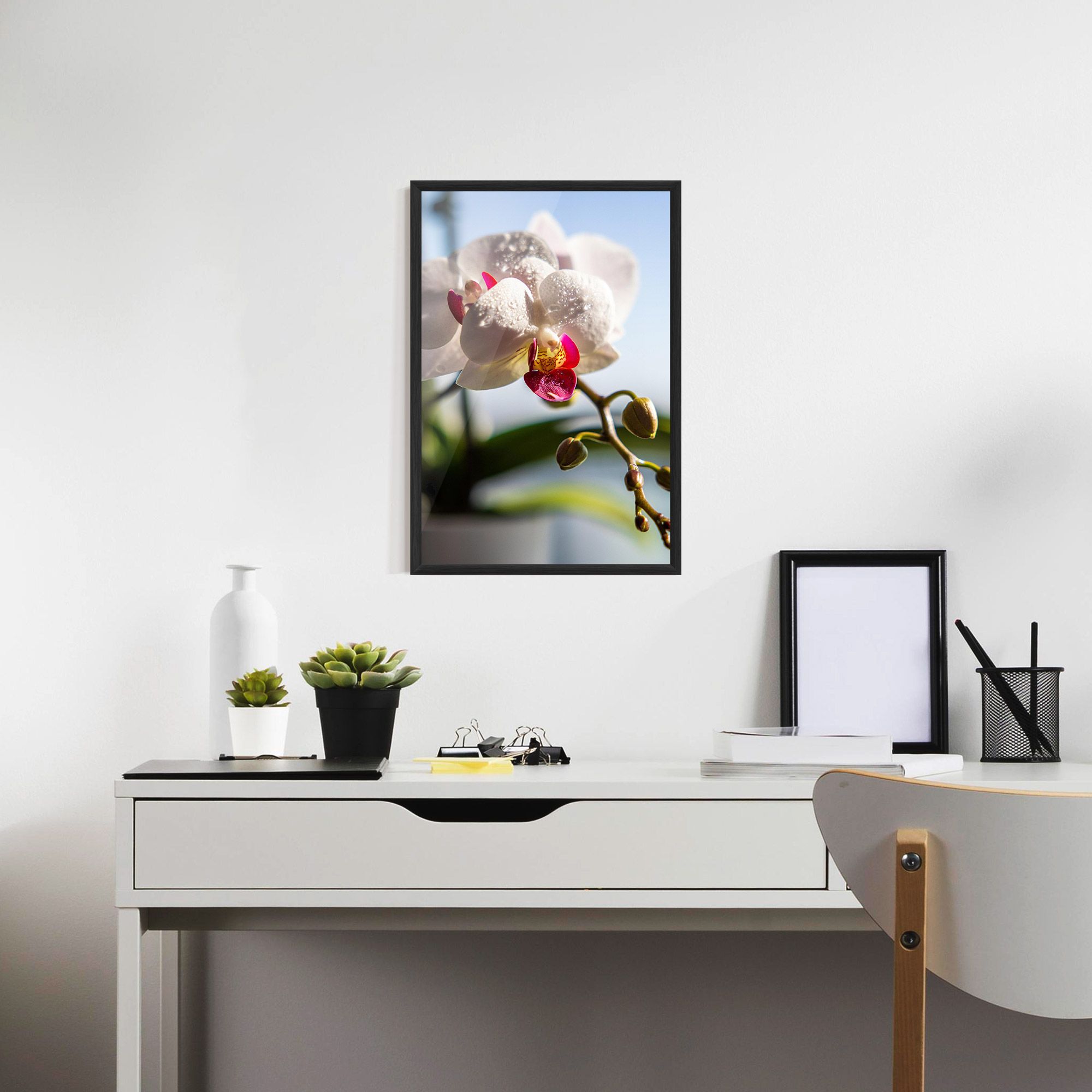 White Orchid With Water mockup 7