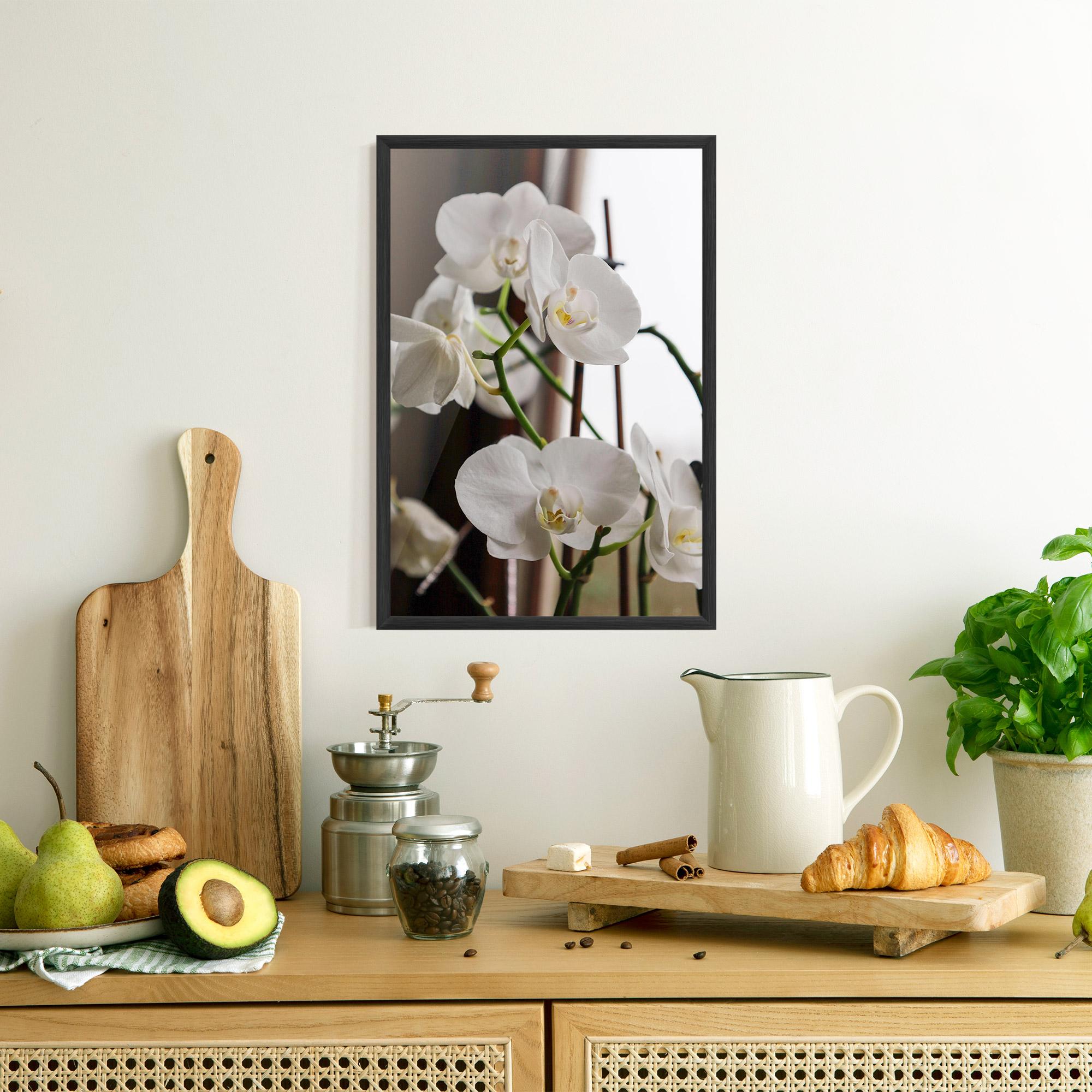 Рамкиран постер White Orchid Growing mockup 8