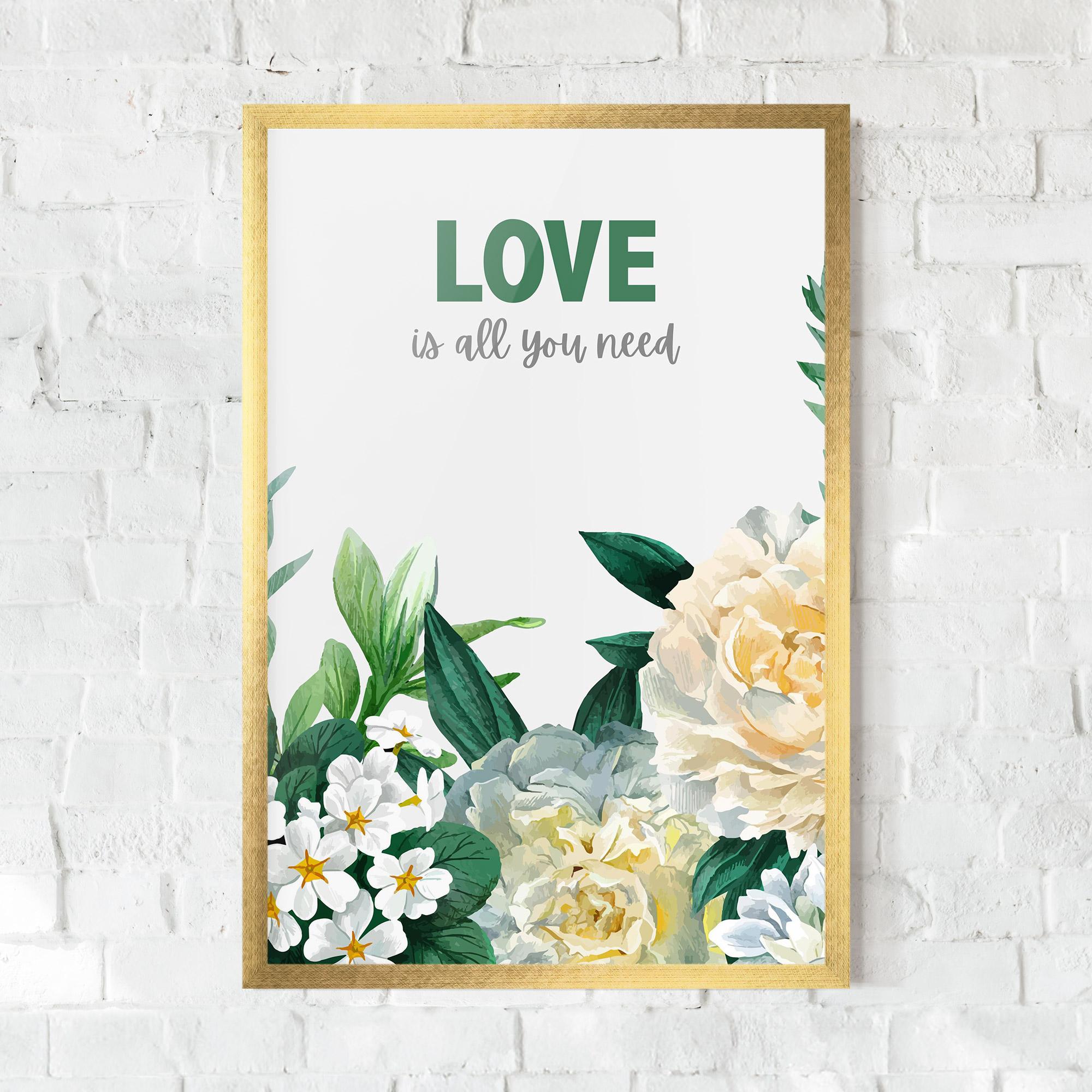 Рамкиран постер Green Rose Love mockup 0