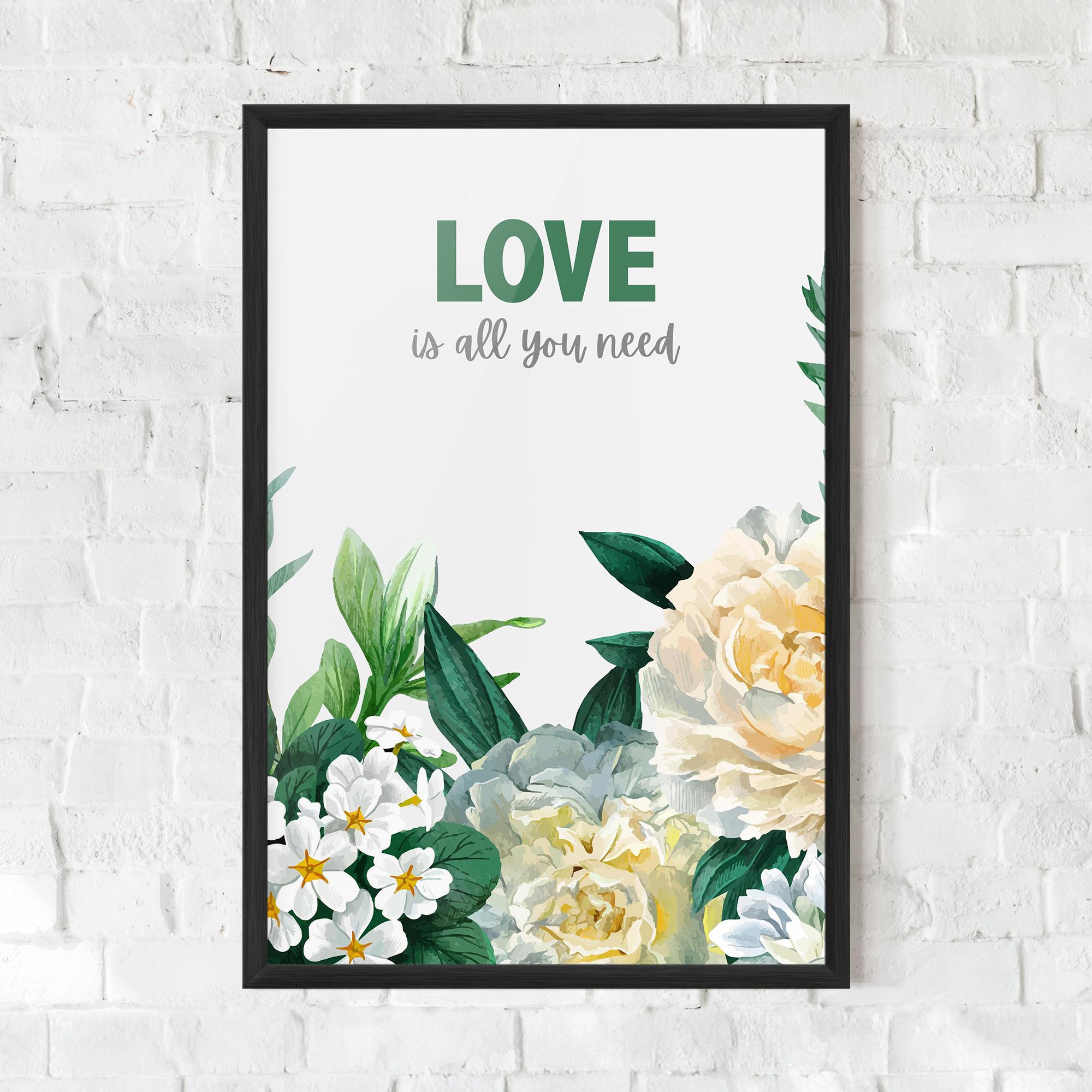 Рамкиран постер Green Rose Love mockup 0