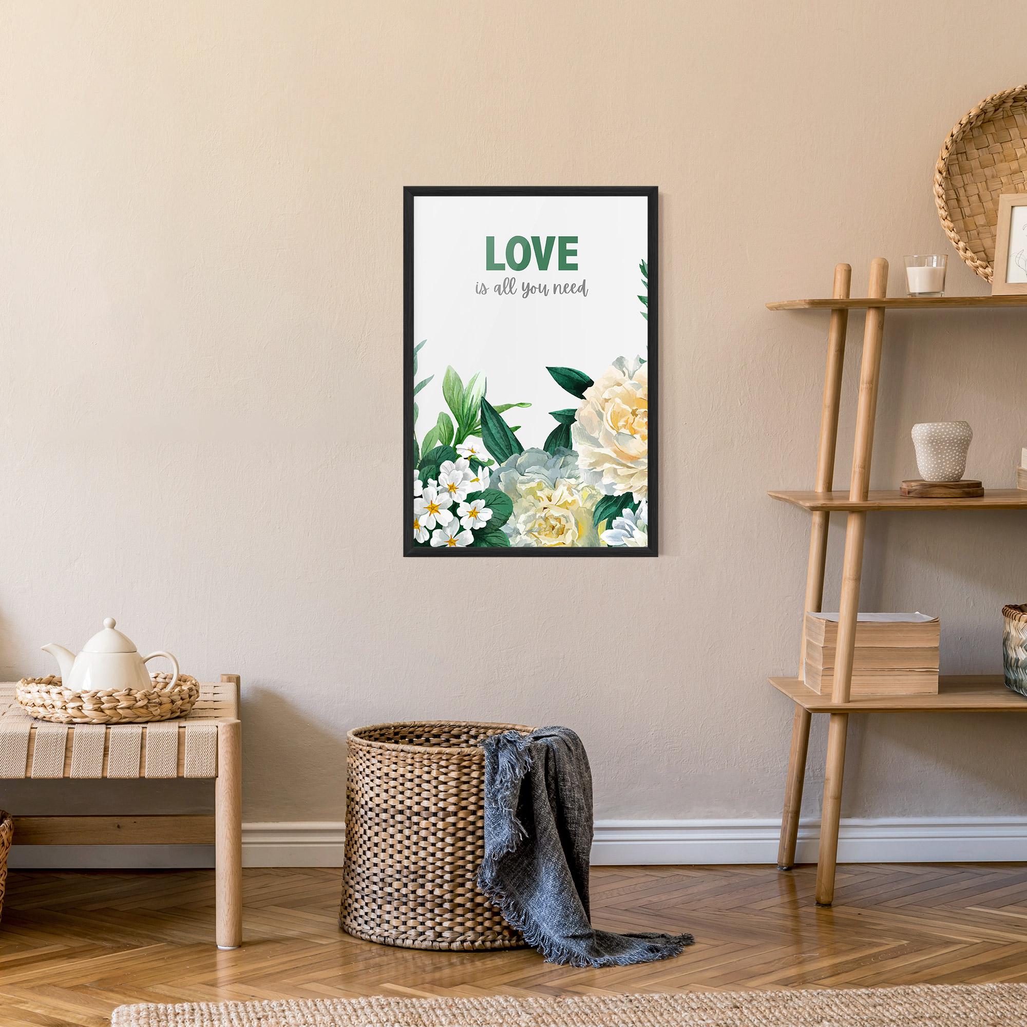 Рамкиран постер Green Rose Love mockup 9