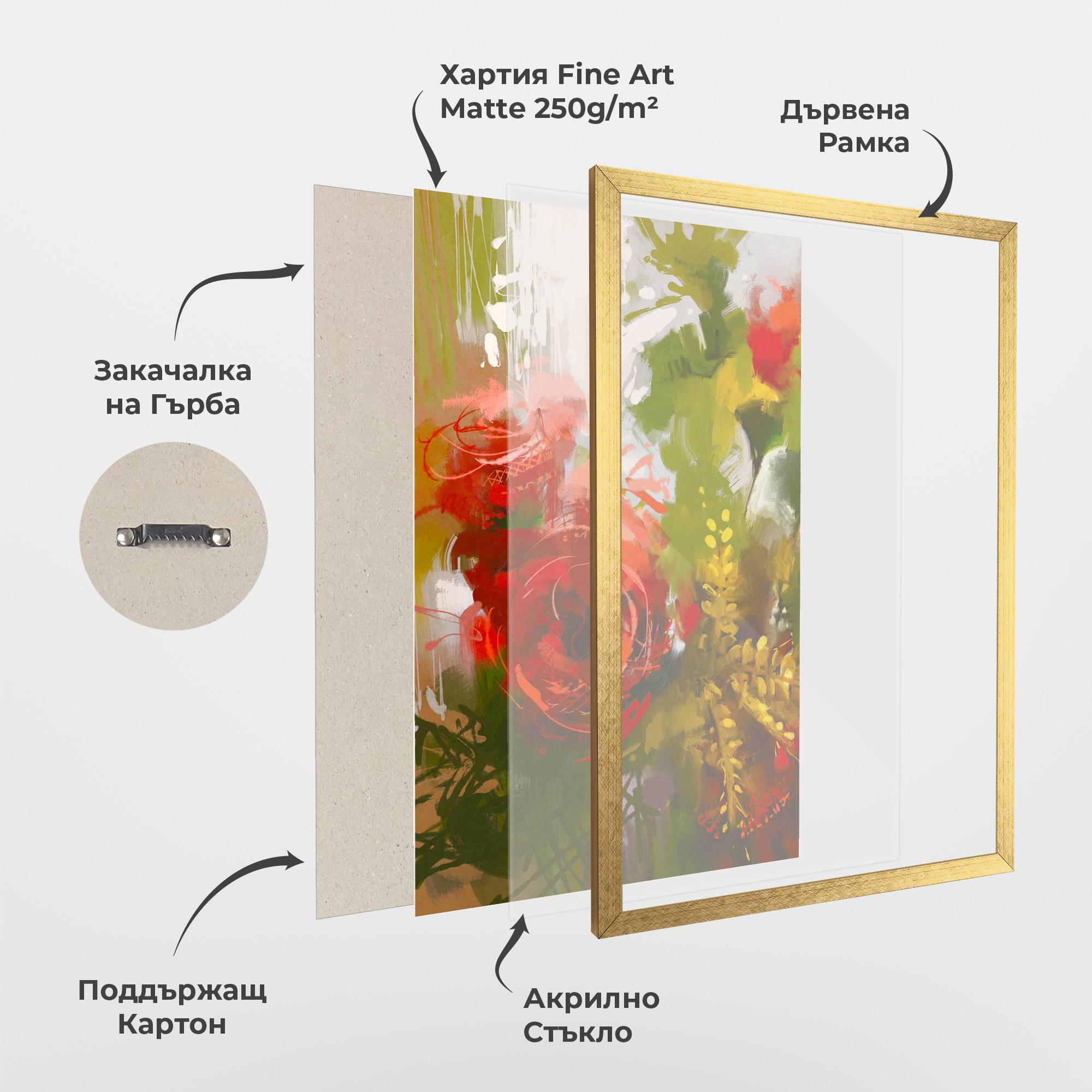 Рамкиран постер Red Rose Painting mockup 1