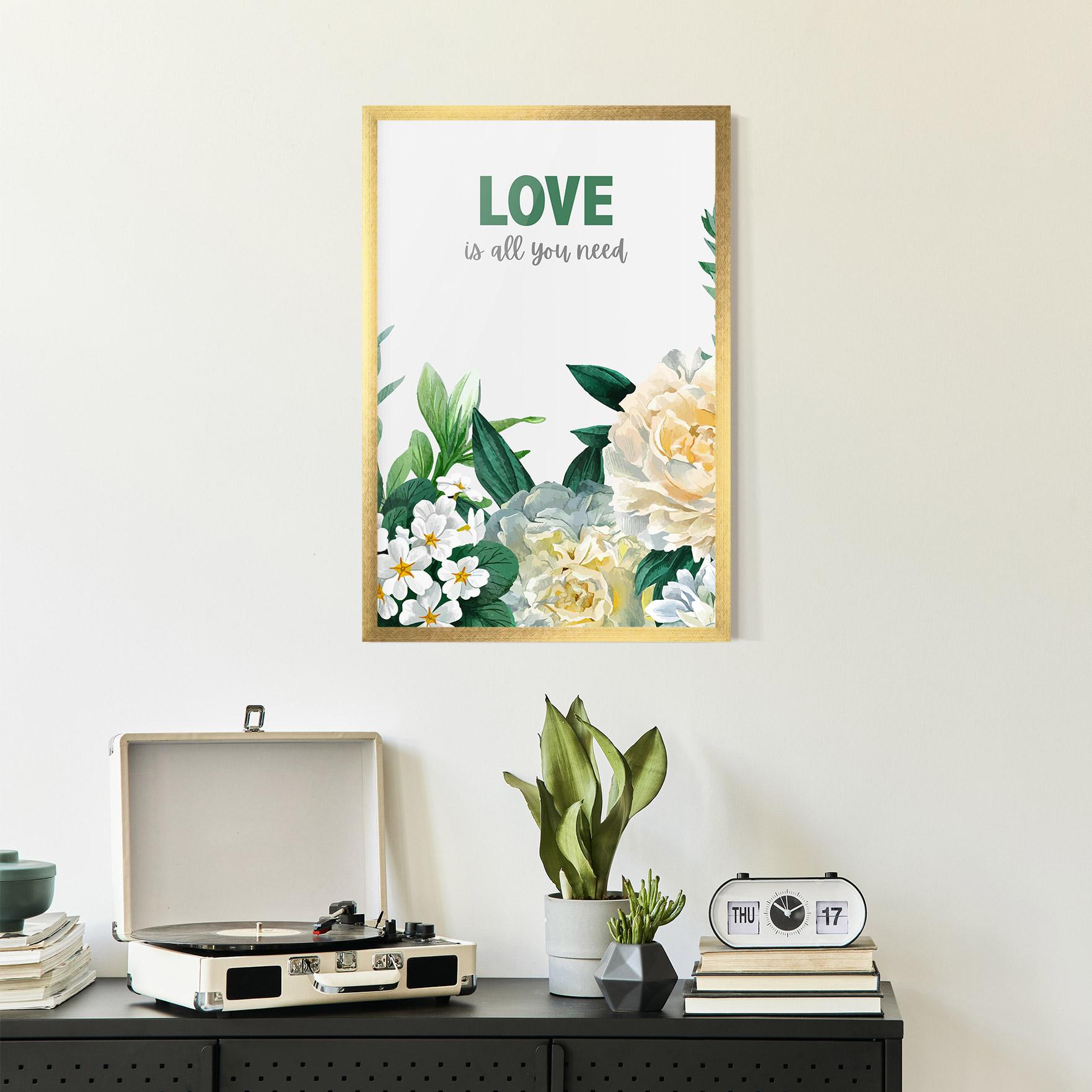 Рамкиран постер Green Rose Love mockup 2