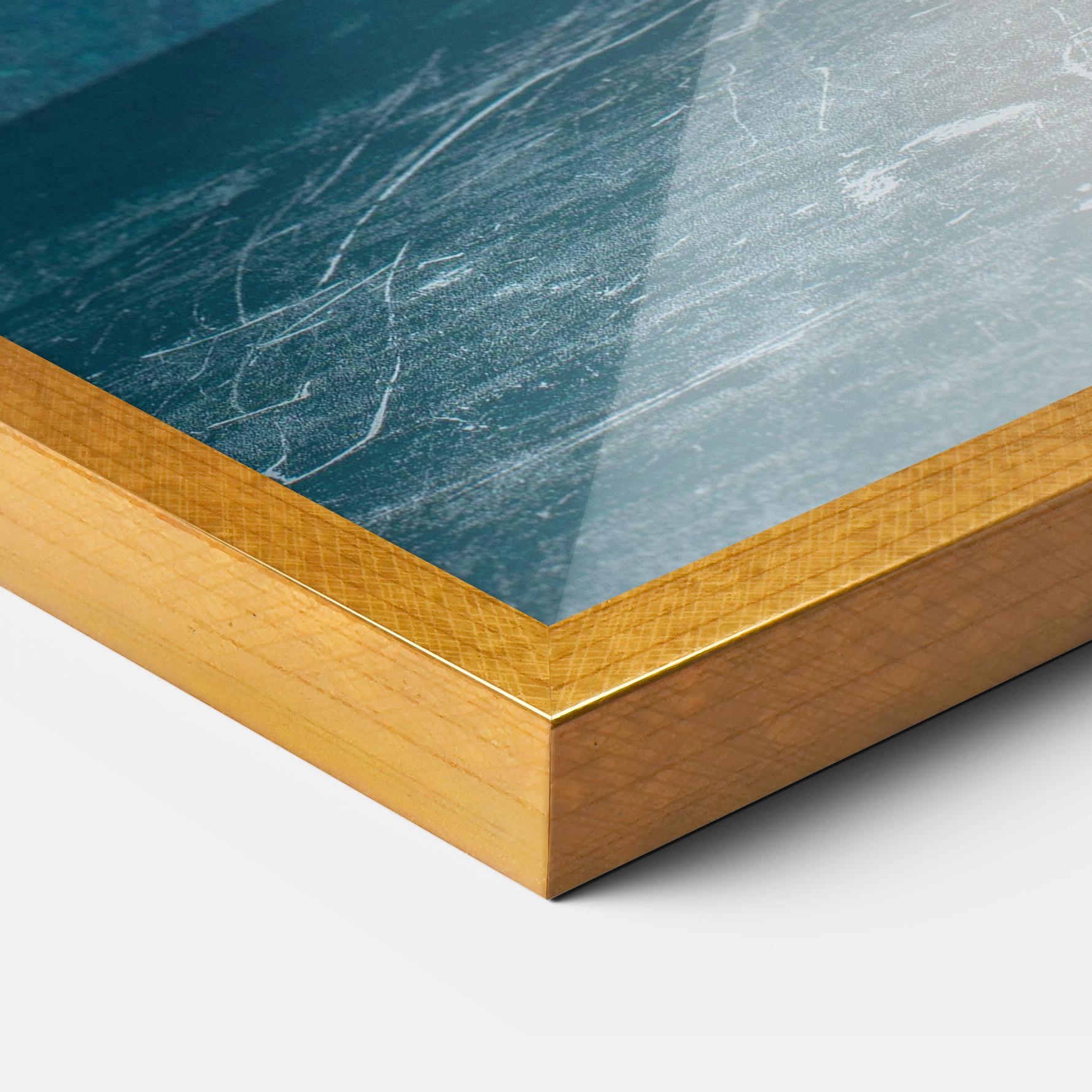 Рамкиран постер White Roses On Blue mockup 3