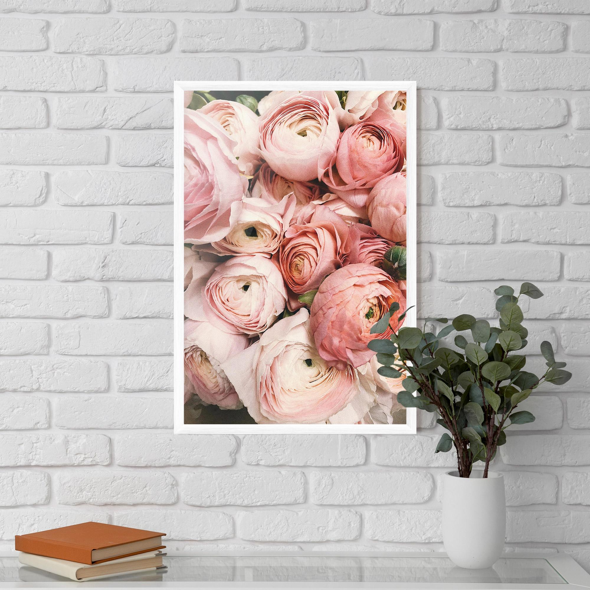 Рамкиран постер Pink Rose Bouquet mockup 5