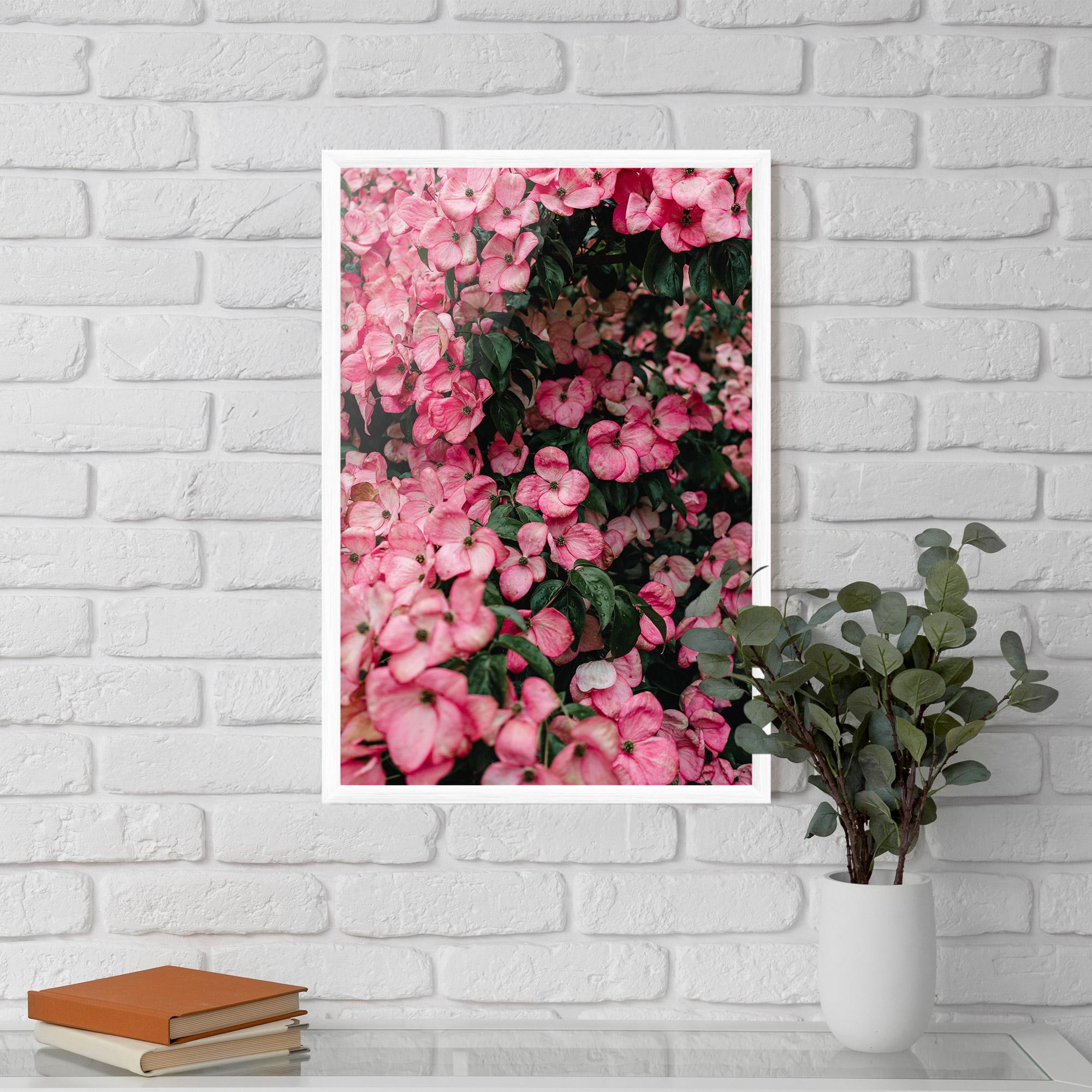 Рамкиран постер Pink Rose Flower Tree mockup 5