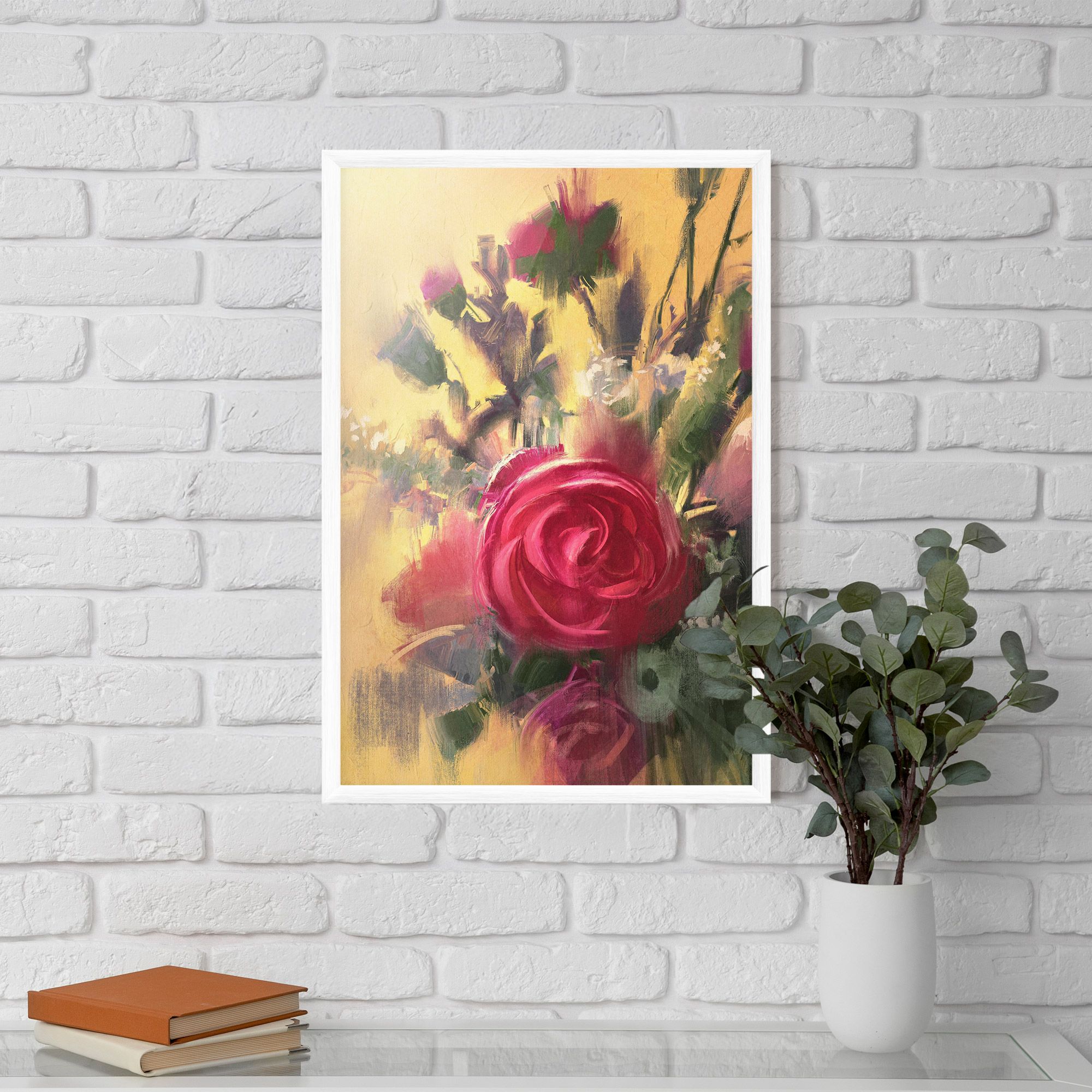 Pink Rose Painting mockup 5