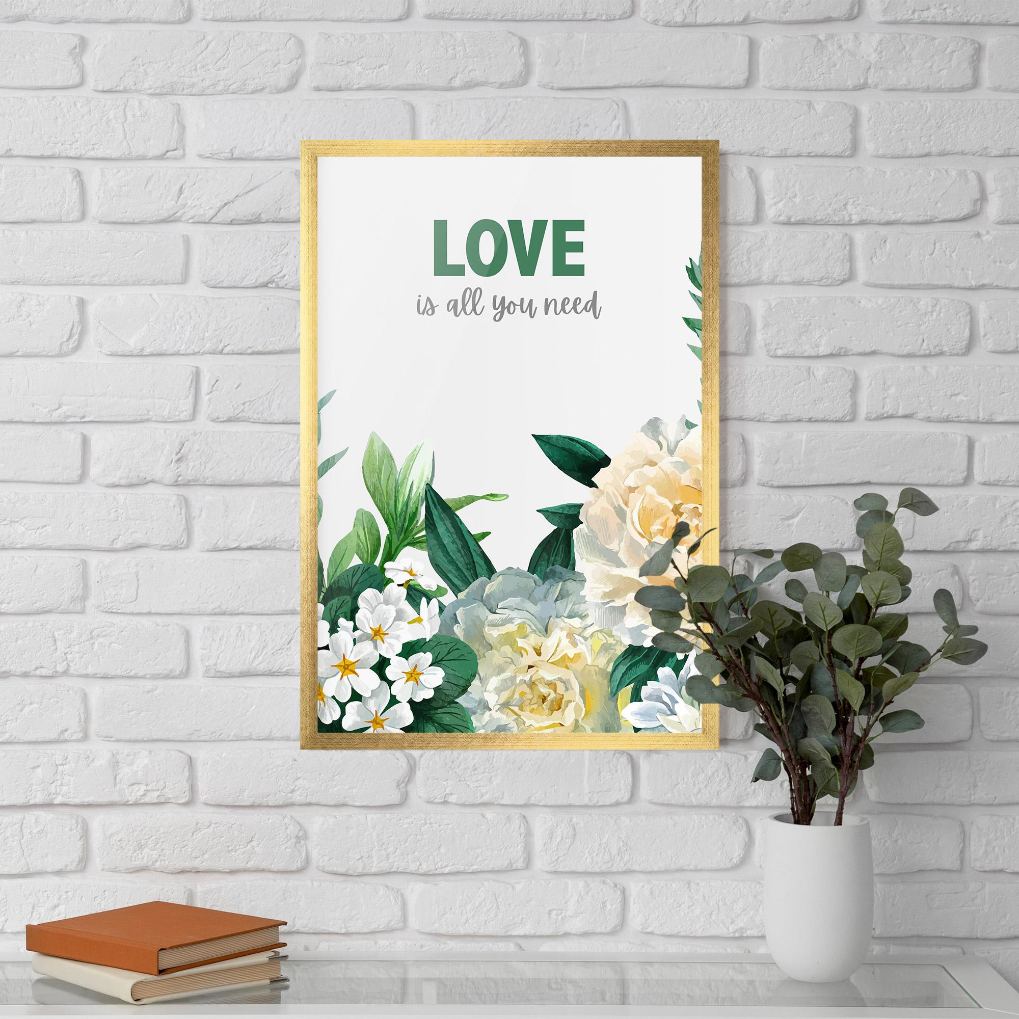 Рамкиран постер Green Rose Love mockup 5