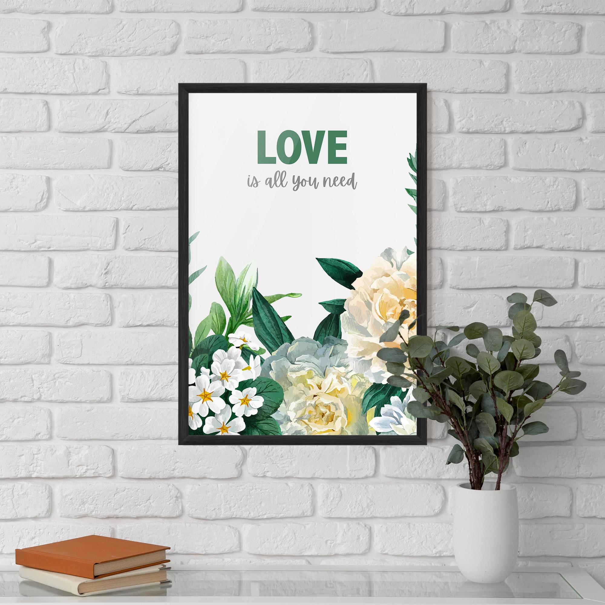 Рамкиран постер Green Rose Love mockup 5