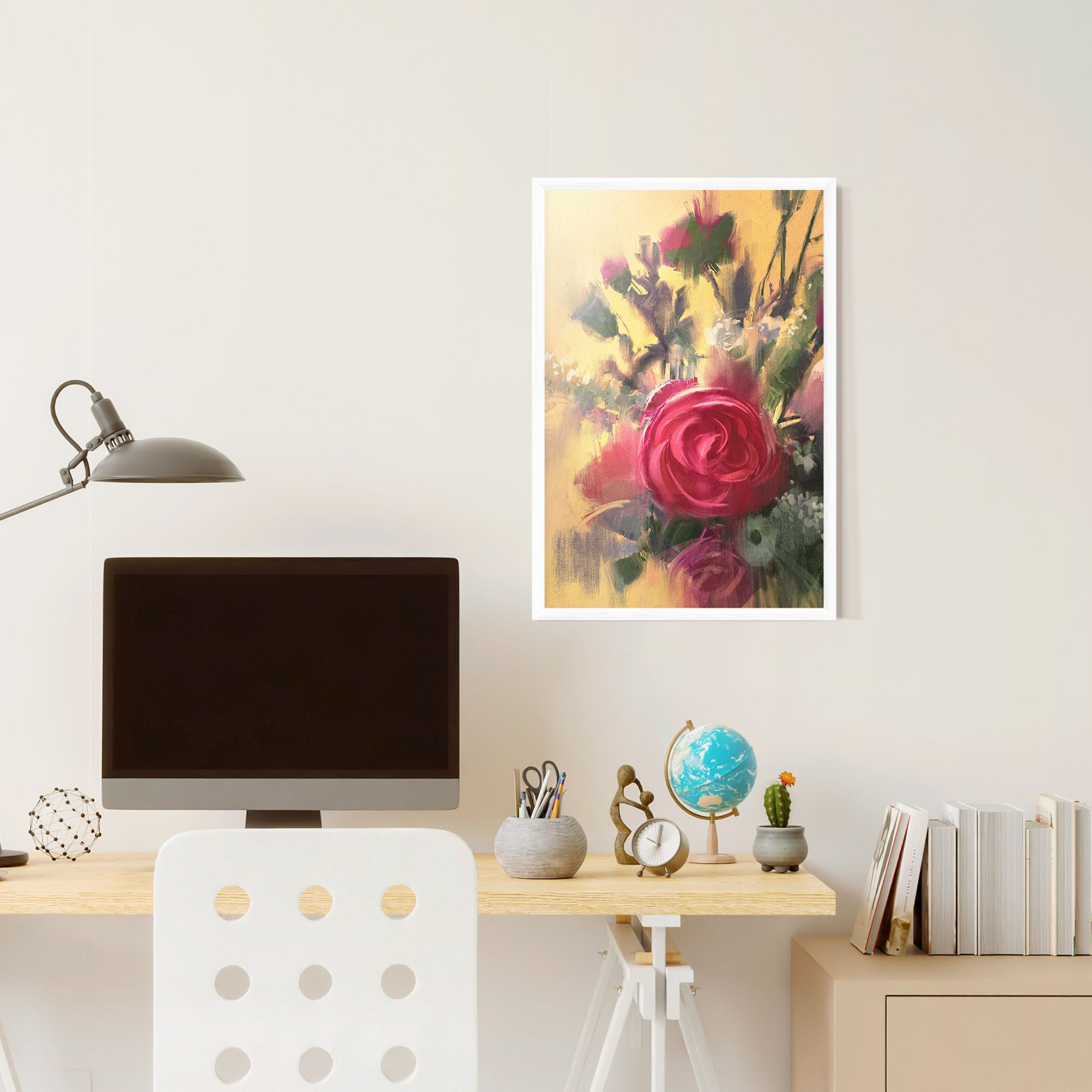 Pink Rose Painting mockup 6