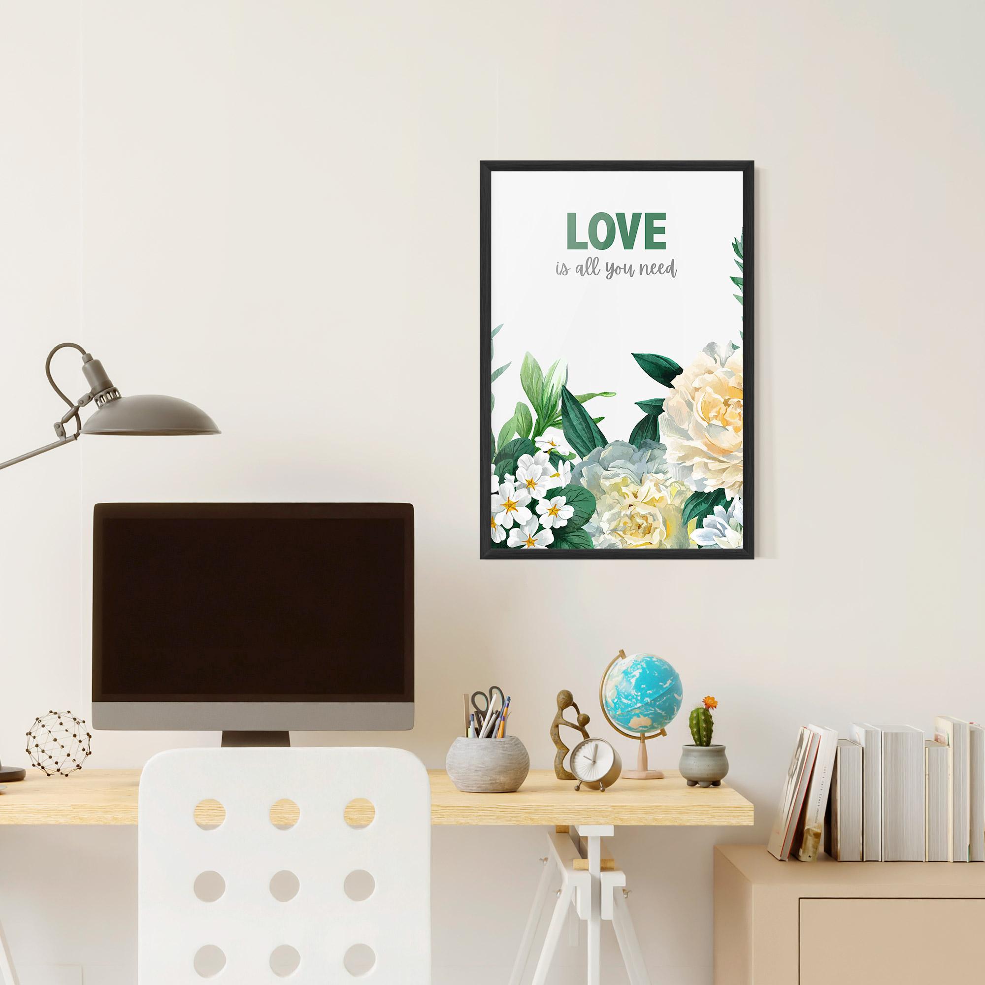 Рамкиран постер Green Rose Love mockup 6