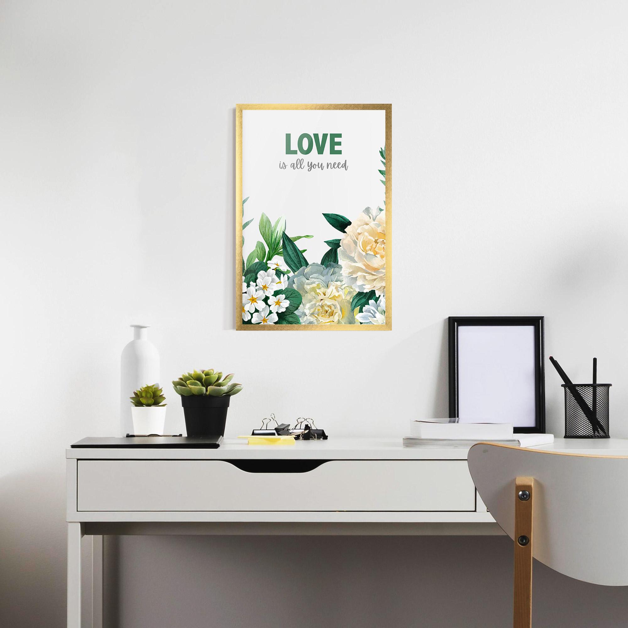Рамкиран постер Green Rose Love mockup 7