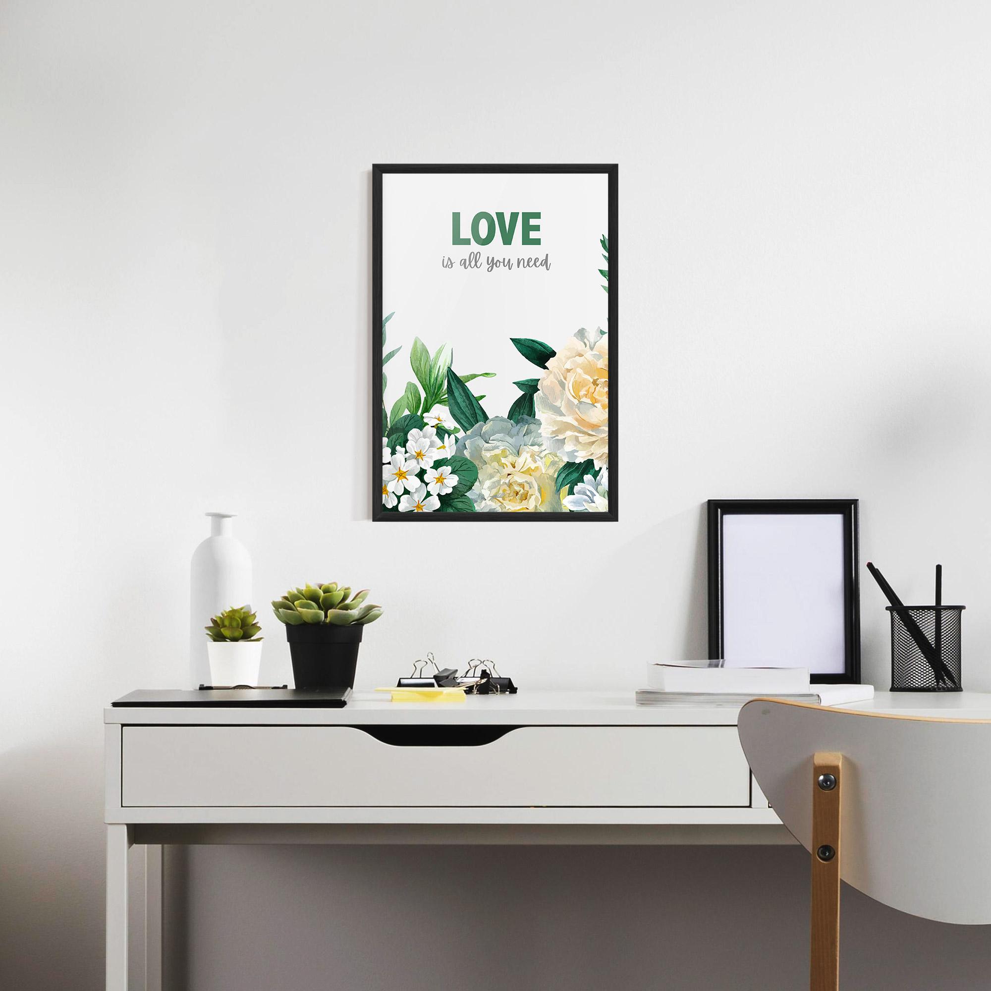 Рамкиран постер Green Rose Love mockup 7