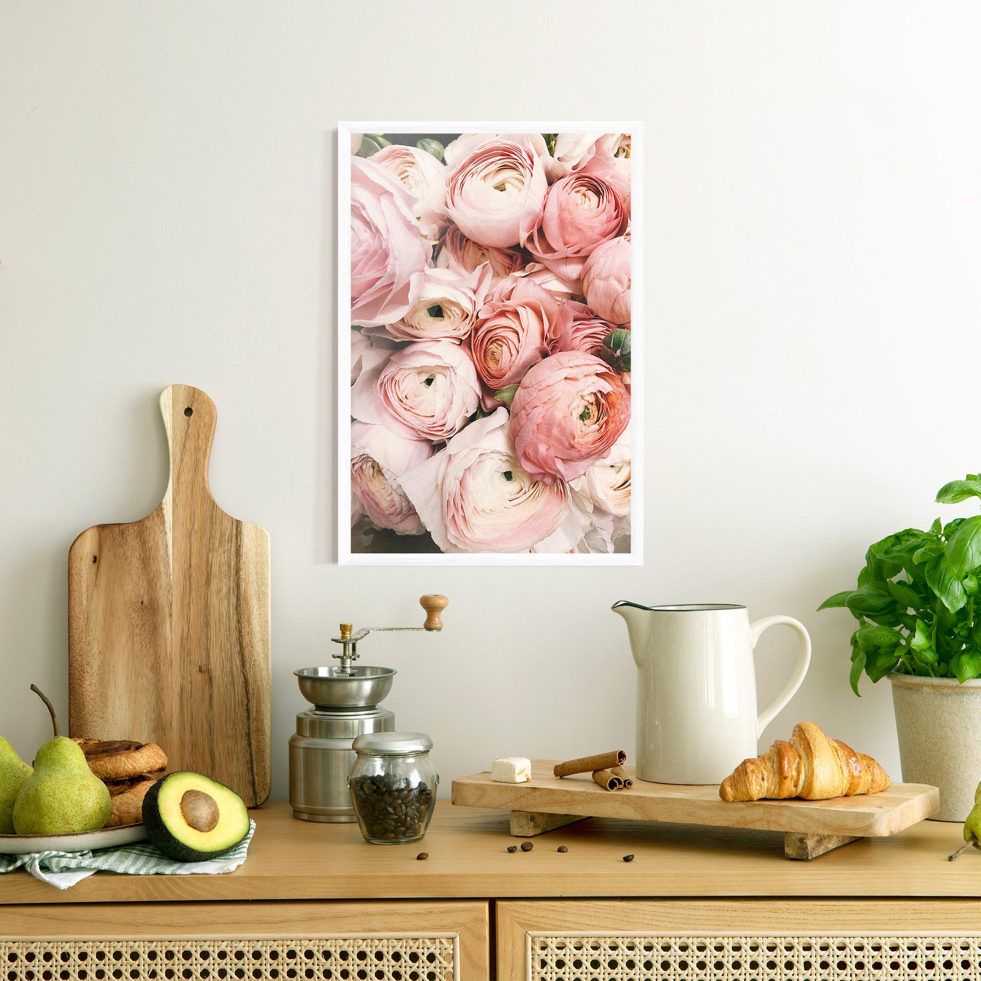 Рамкиран постер Pink Rose Bouquet mockup 8