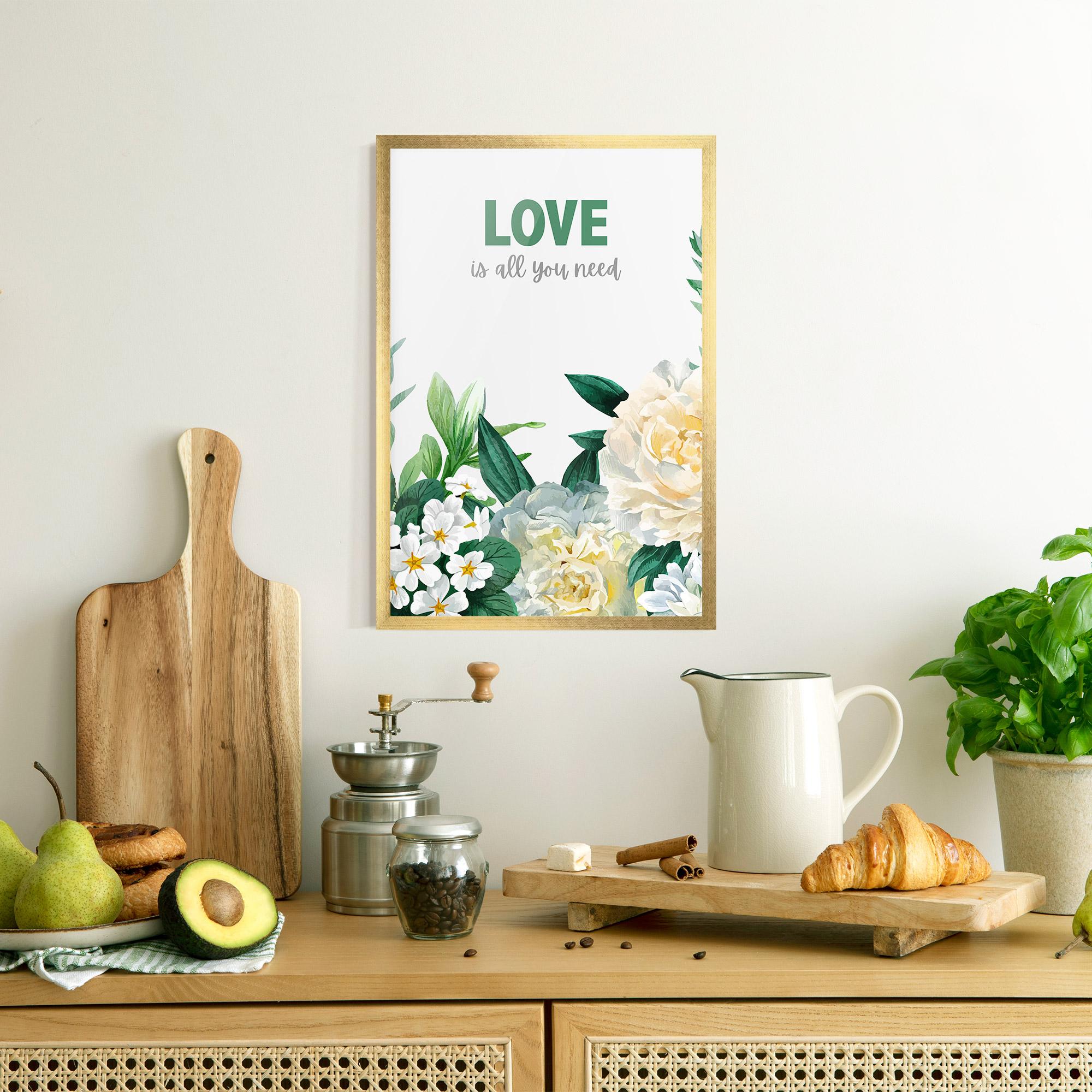 Рамкиран постер Green Rose Love mockup 8