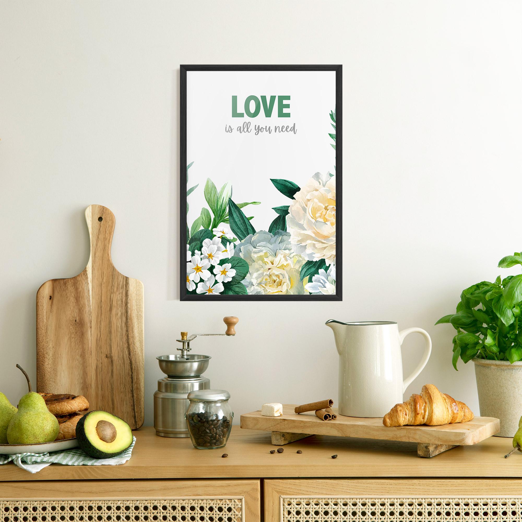 Рамкиран постер Green Rose Love mockup 8