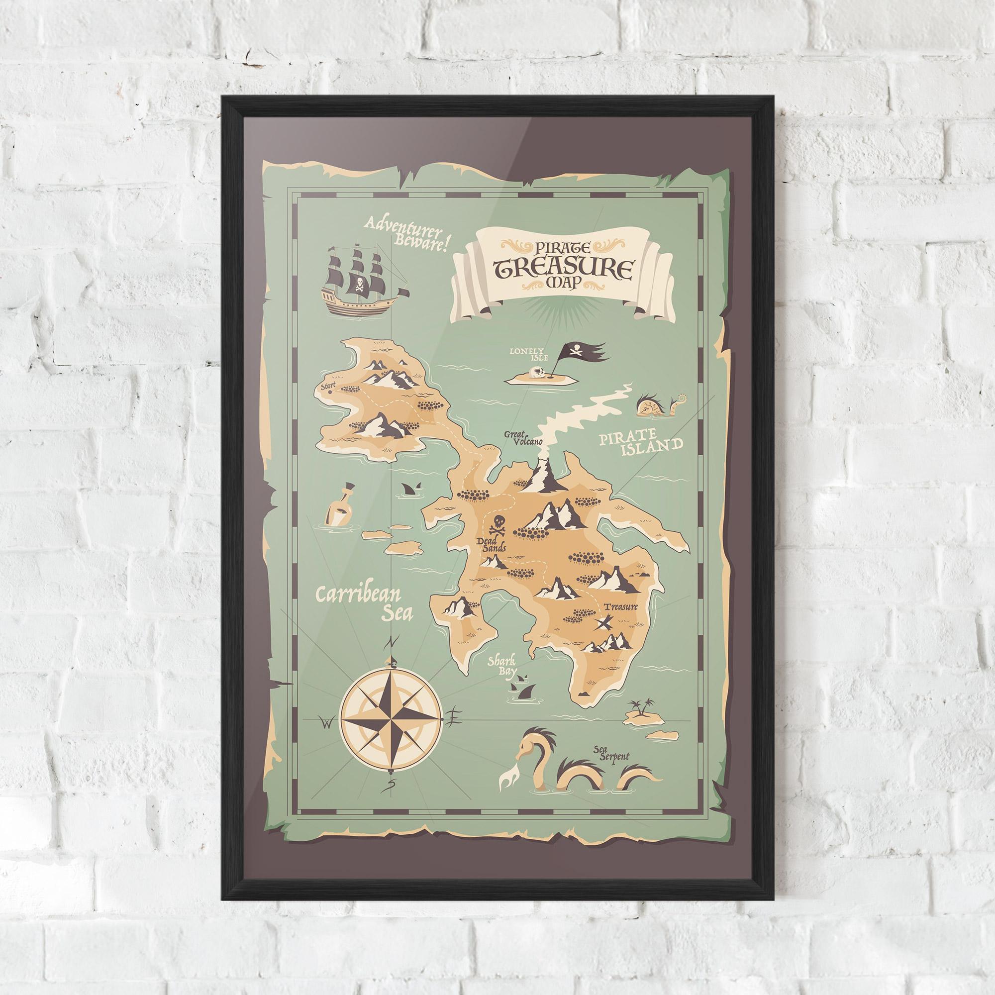 Рамкиран постер Adventurer Beware mockup 0