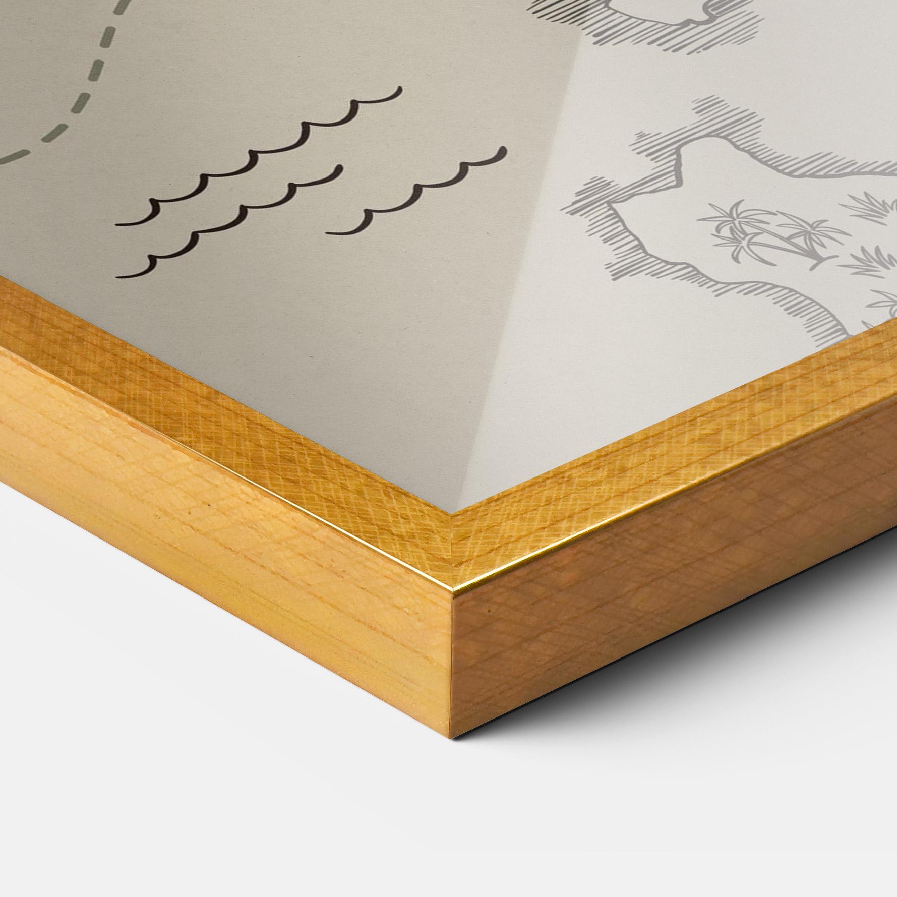 Рамкиран постер Cream Island Map mockup 3