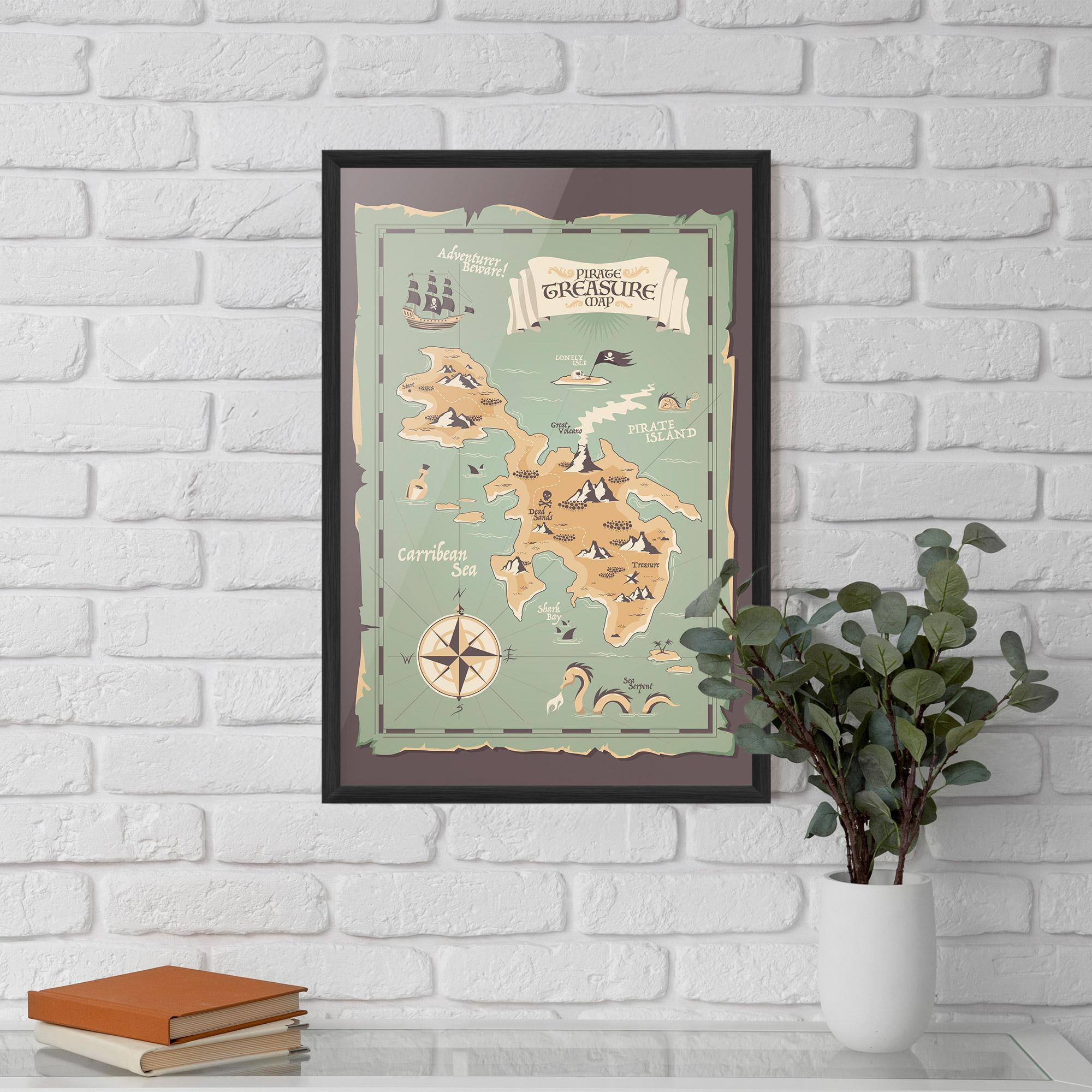 Рамкиран постер Adventurer Beware mockup 5