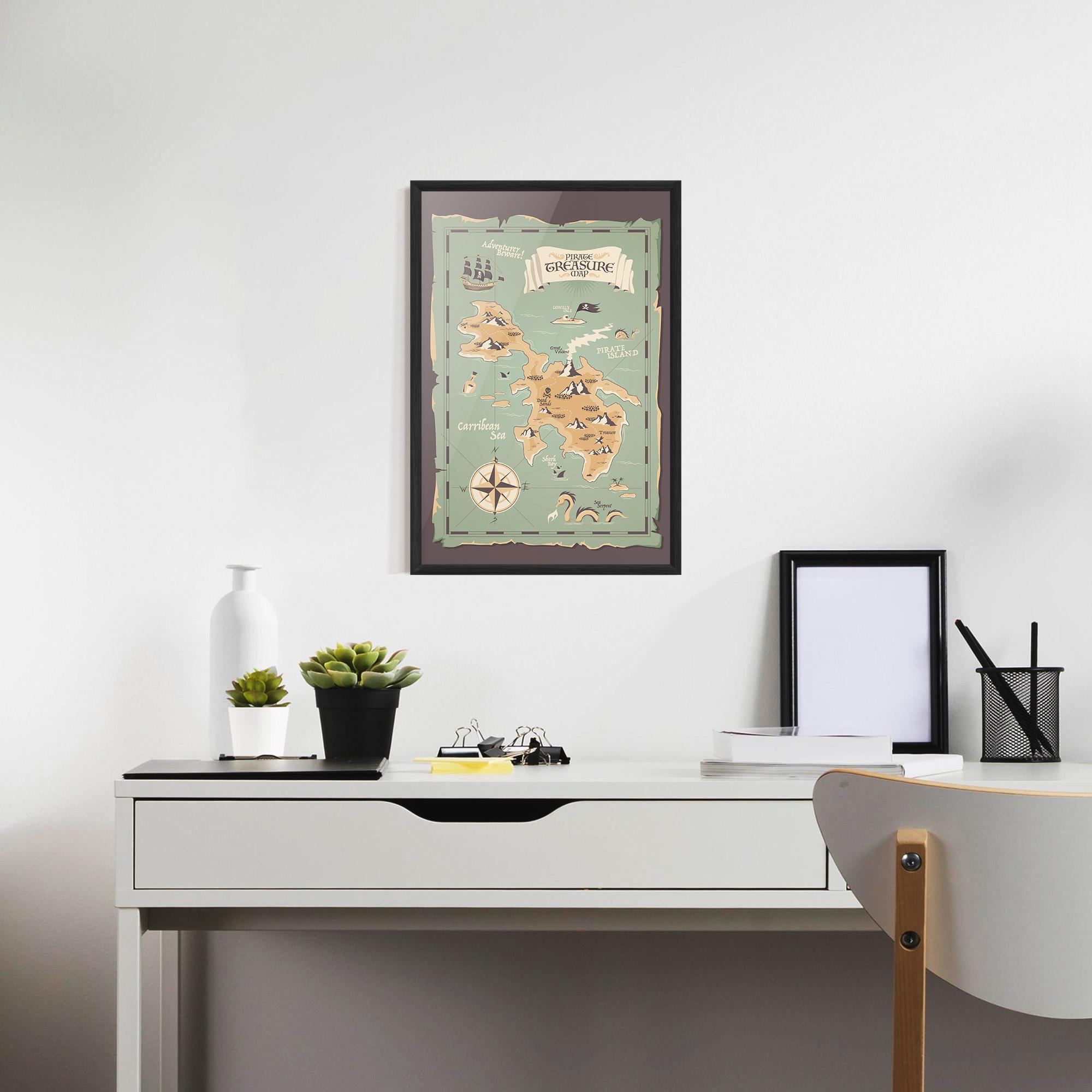 Рамкиран постер Adventurer Beware mockup 7