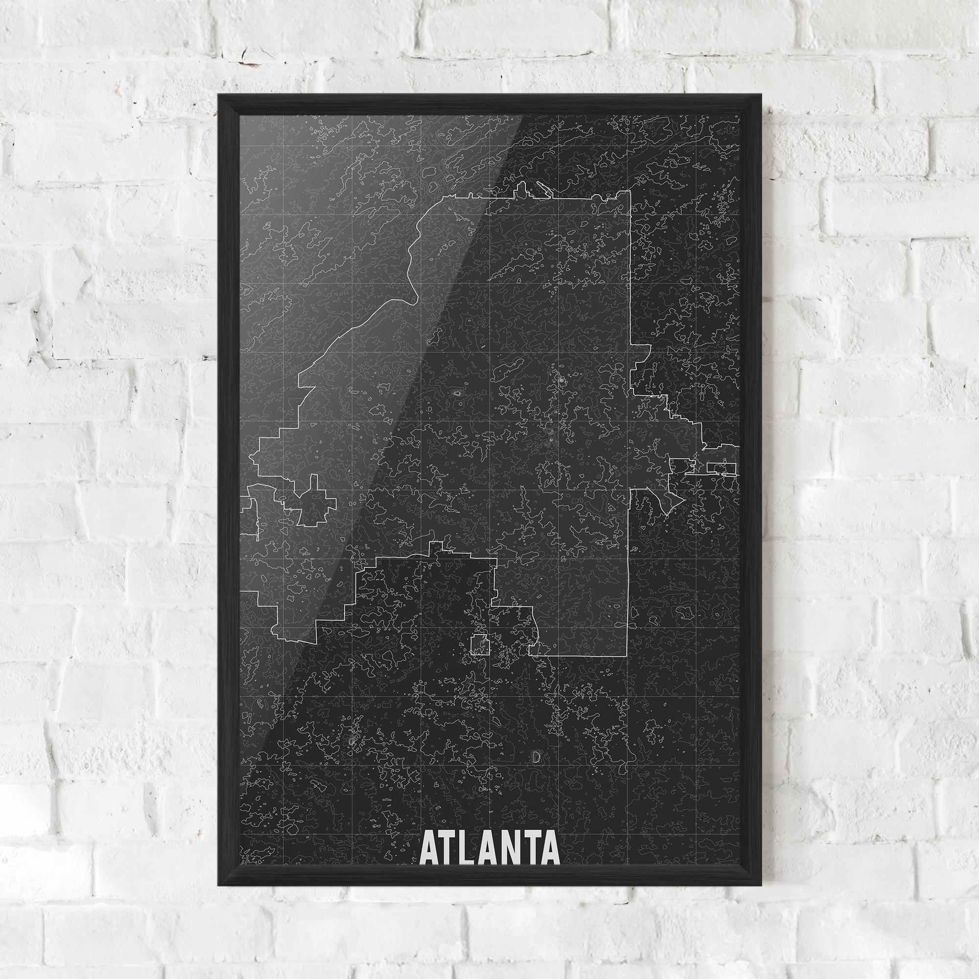 Рамкиран постер Atlana Grey Map mockup 0