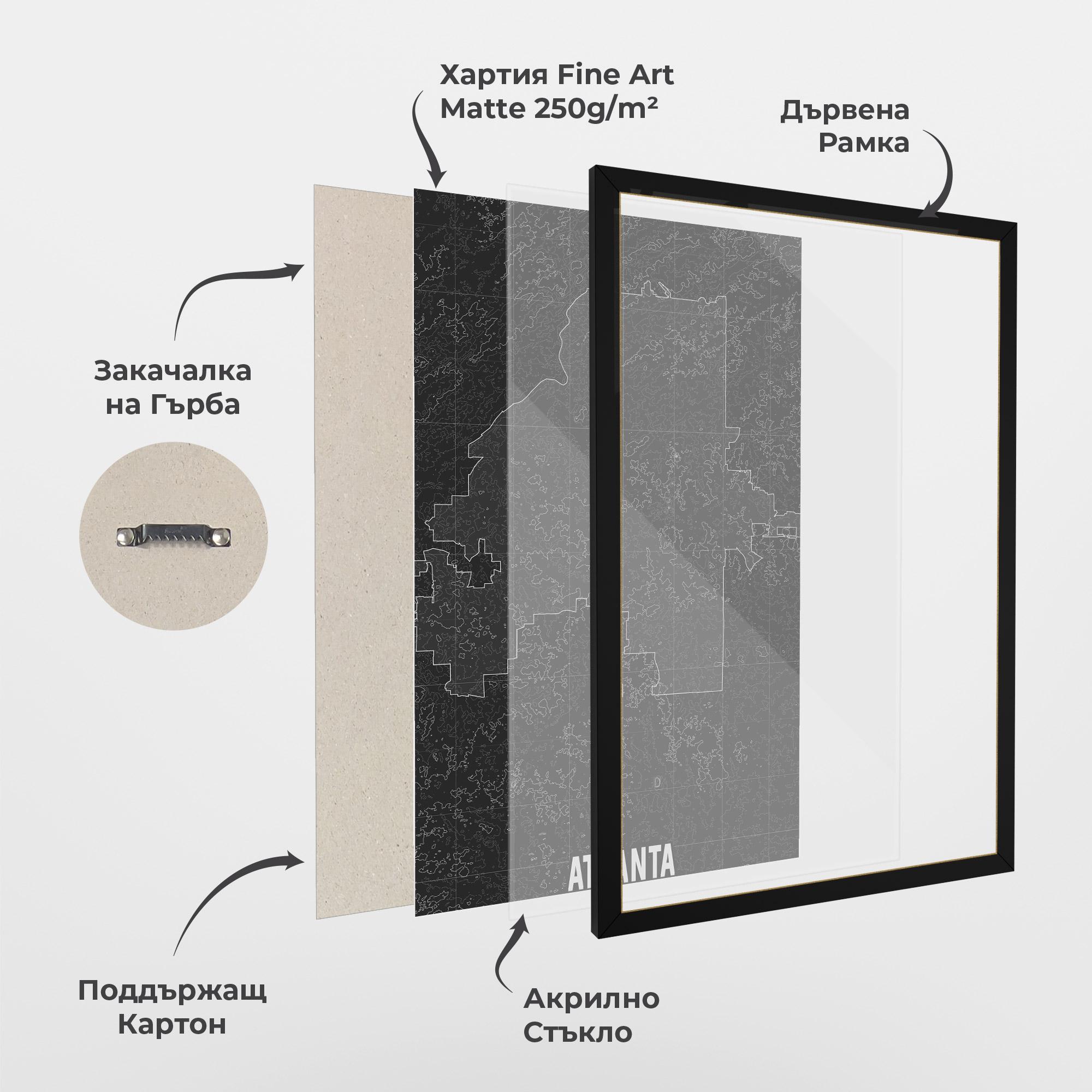 Рамкиран постер Atlana Grey Map mockup 1
