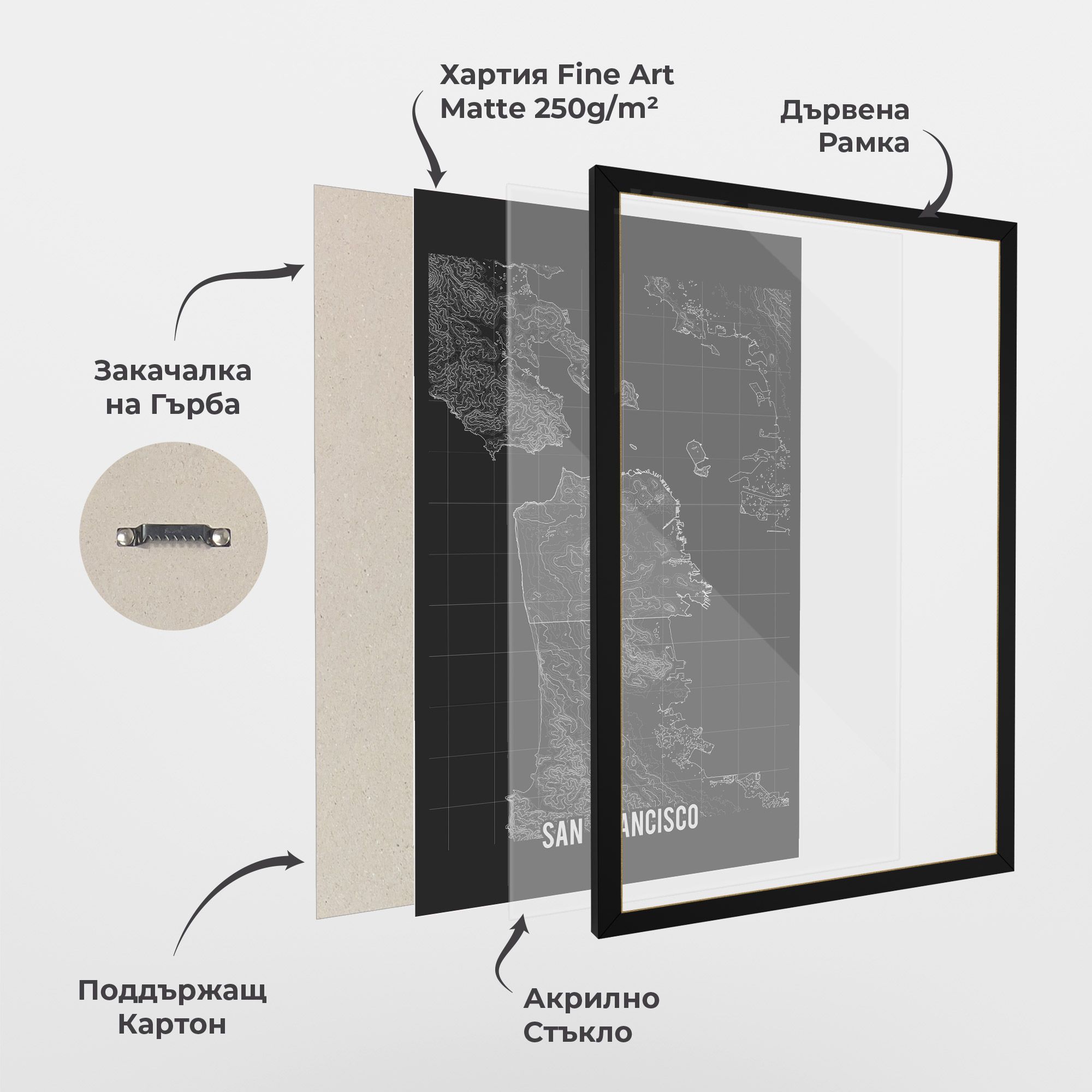 San Francisco Grey Map mockup 1