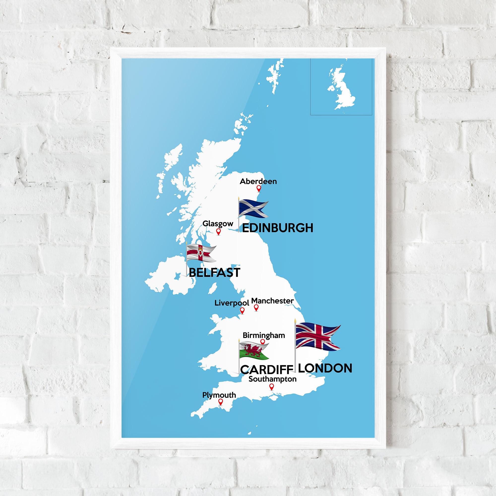 Рамкиран постер England Map mockup 0