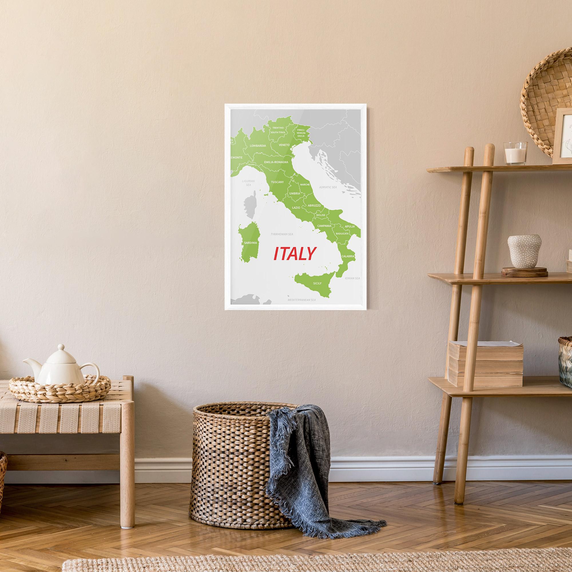 Рамкиран постер Italy Green Map mockup 9