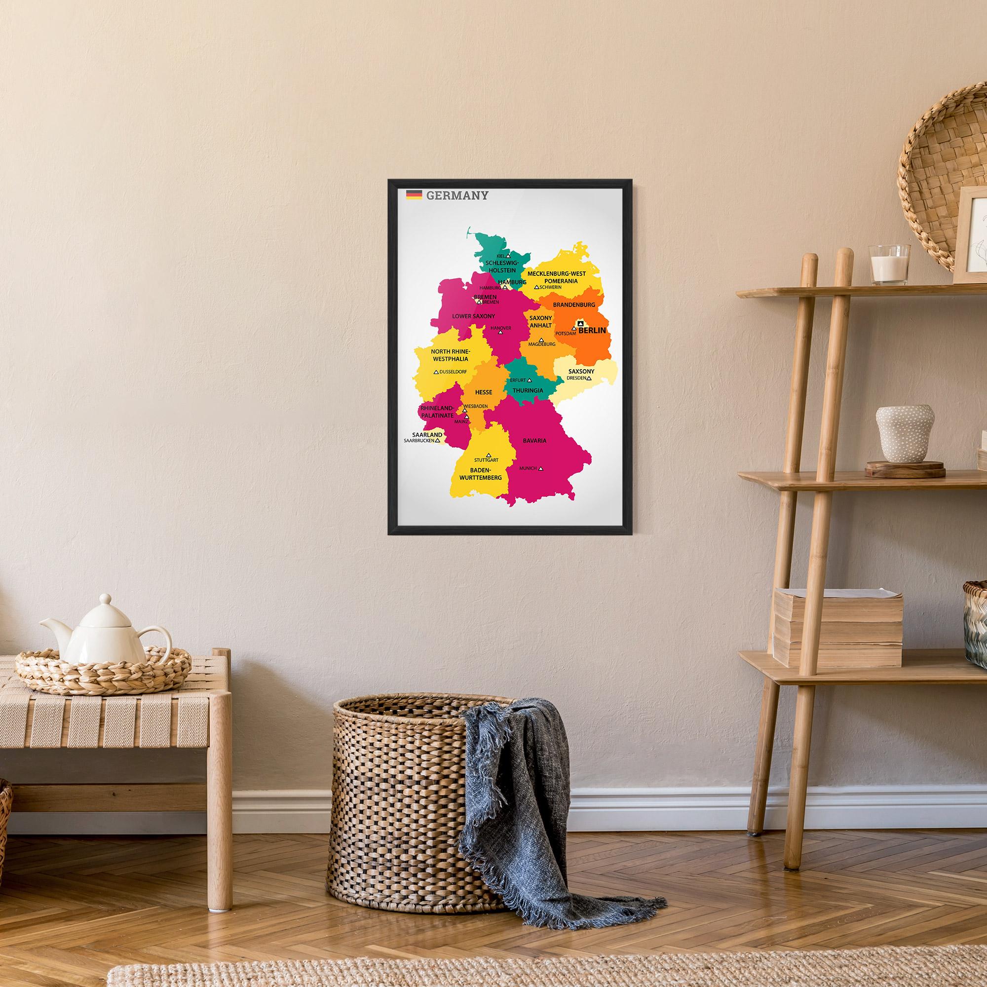 Рамкиран постер Germany Color Map mockup 9
