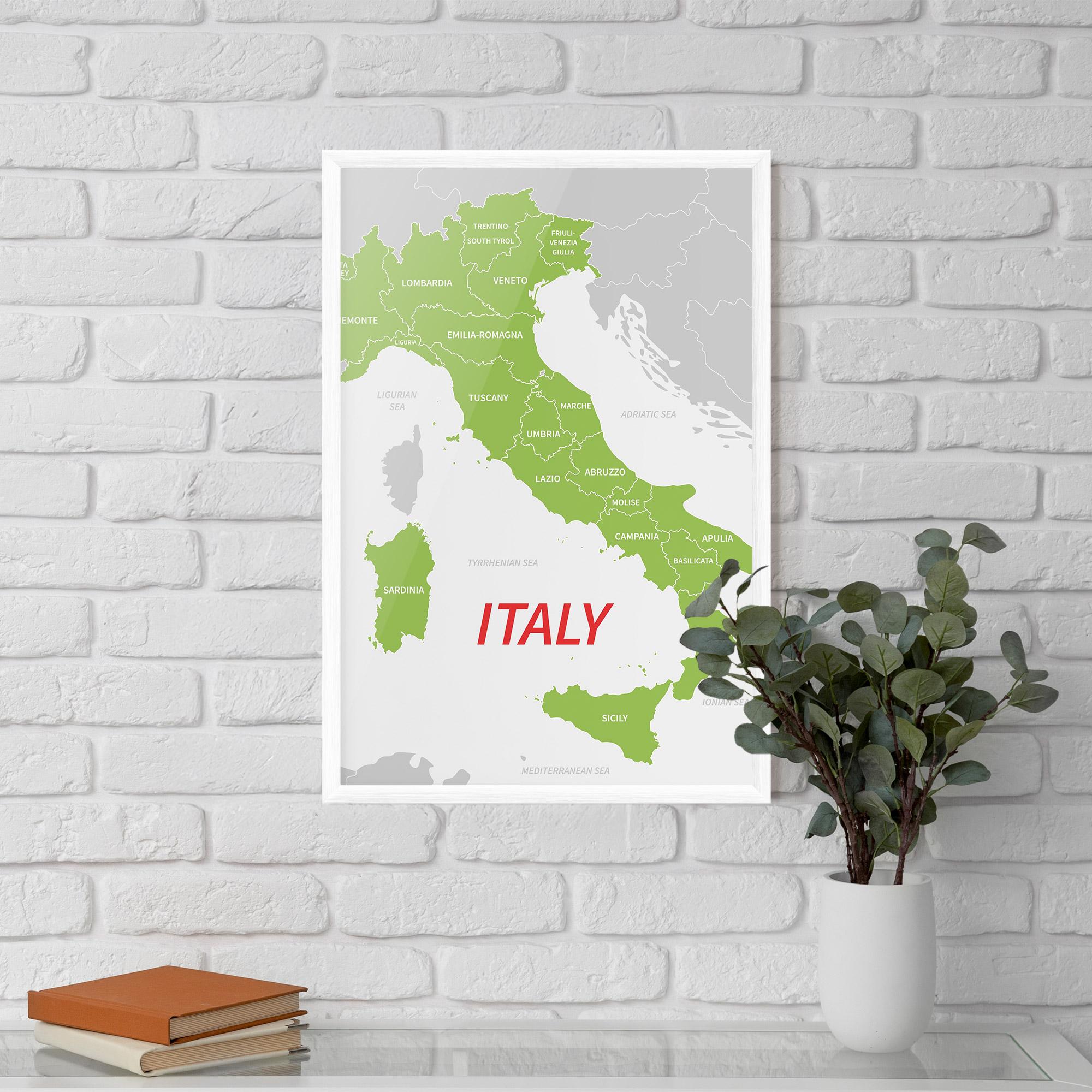 Рамкиран постер Italy Green Map mockup 5