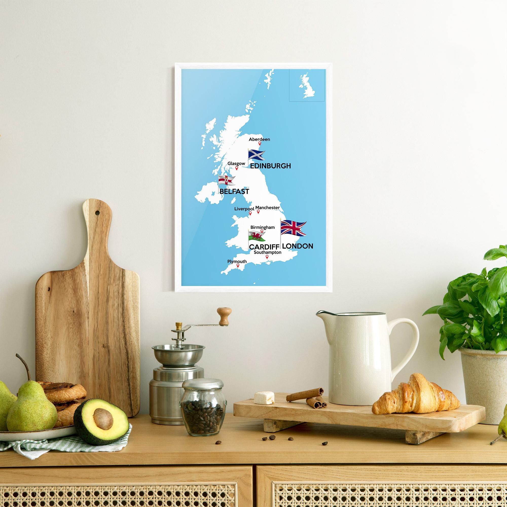 Рамкиран постер England Map mockup 8