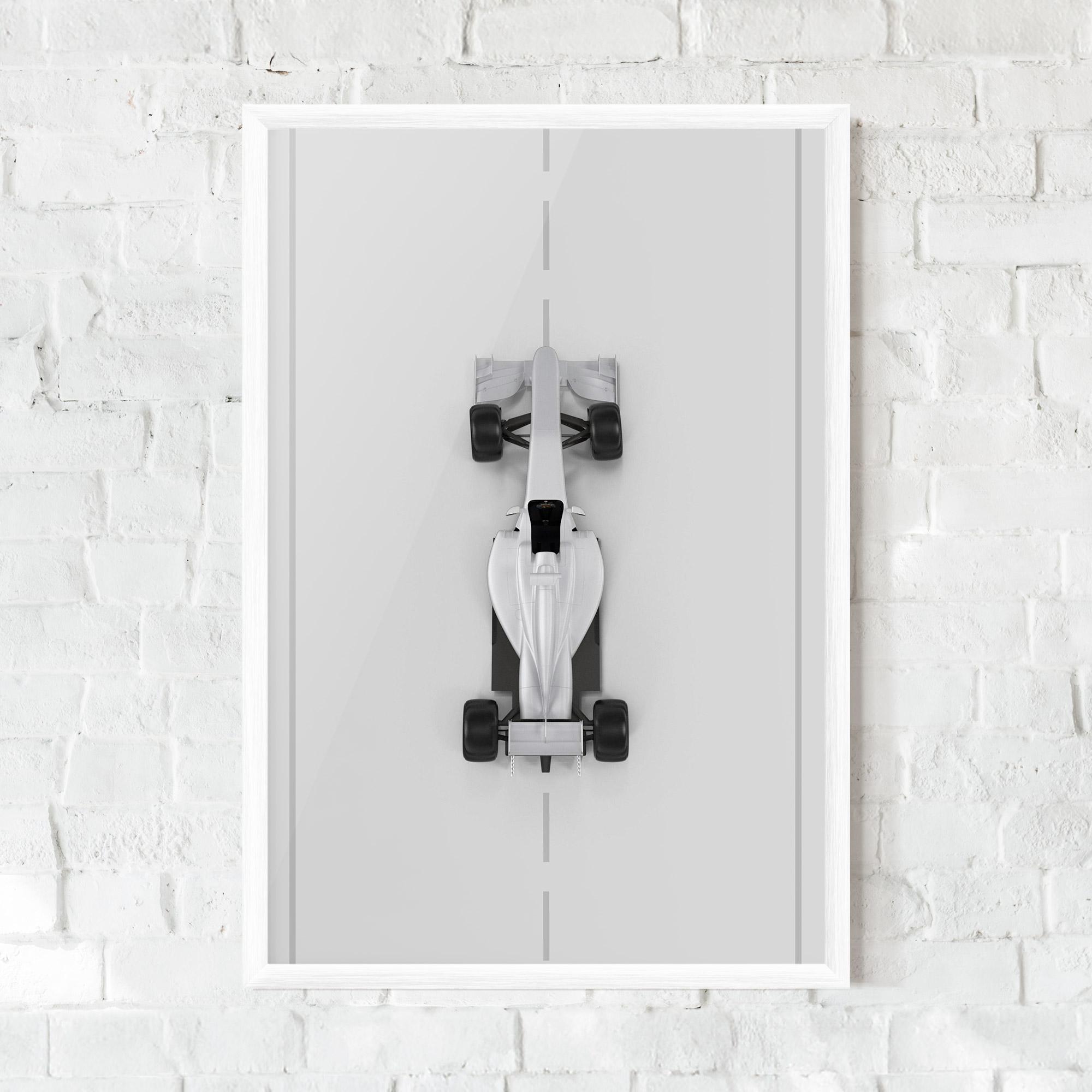 Рамкиран постер White Formula 1 mockup 0