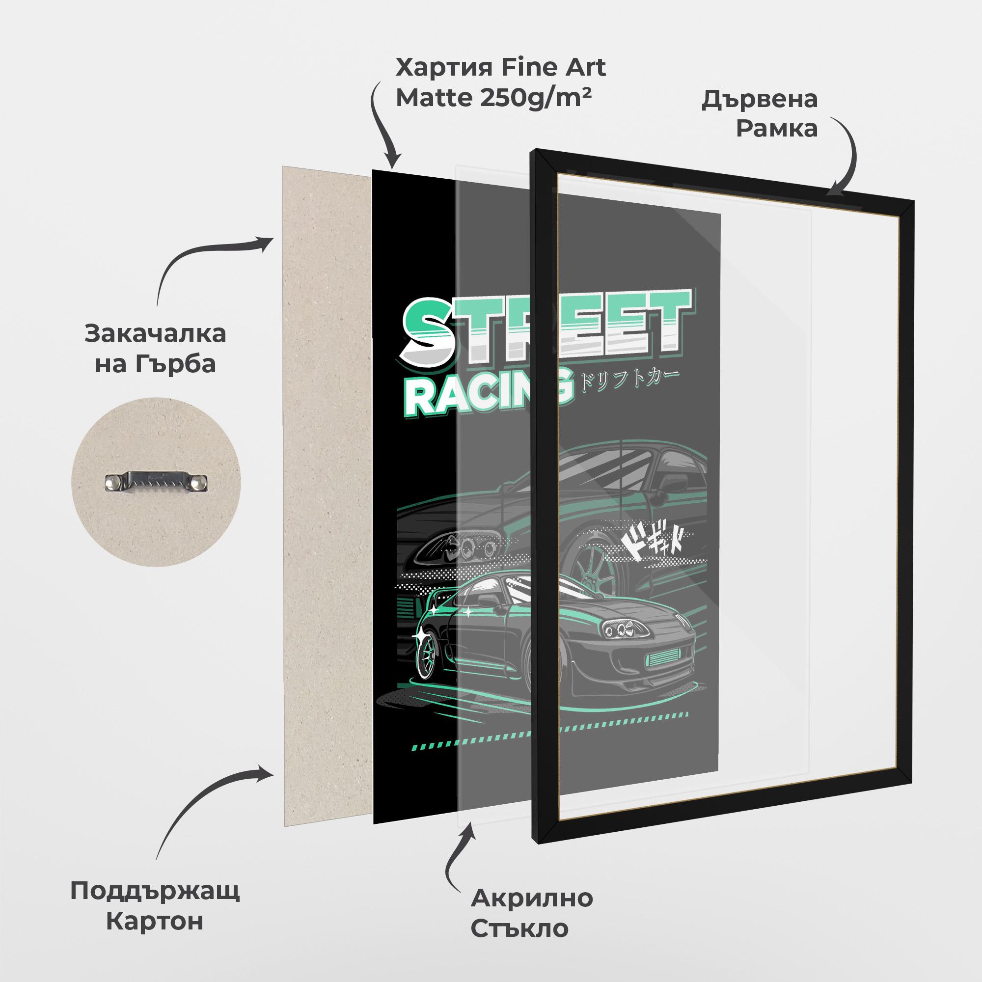 Рамкиран постер Street Racing mockup 1