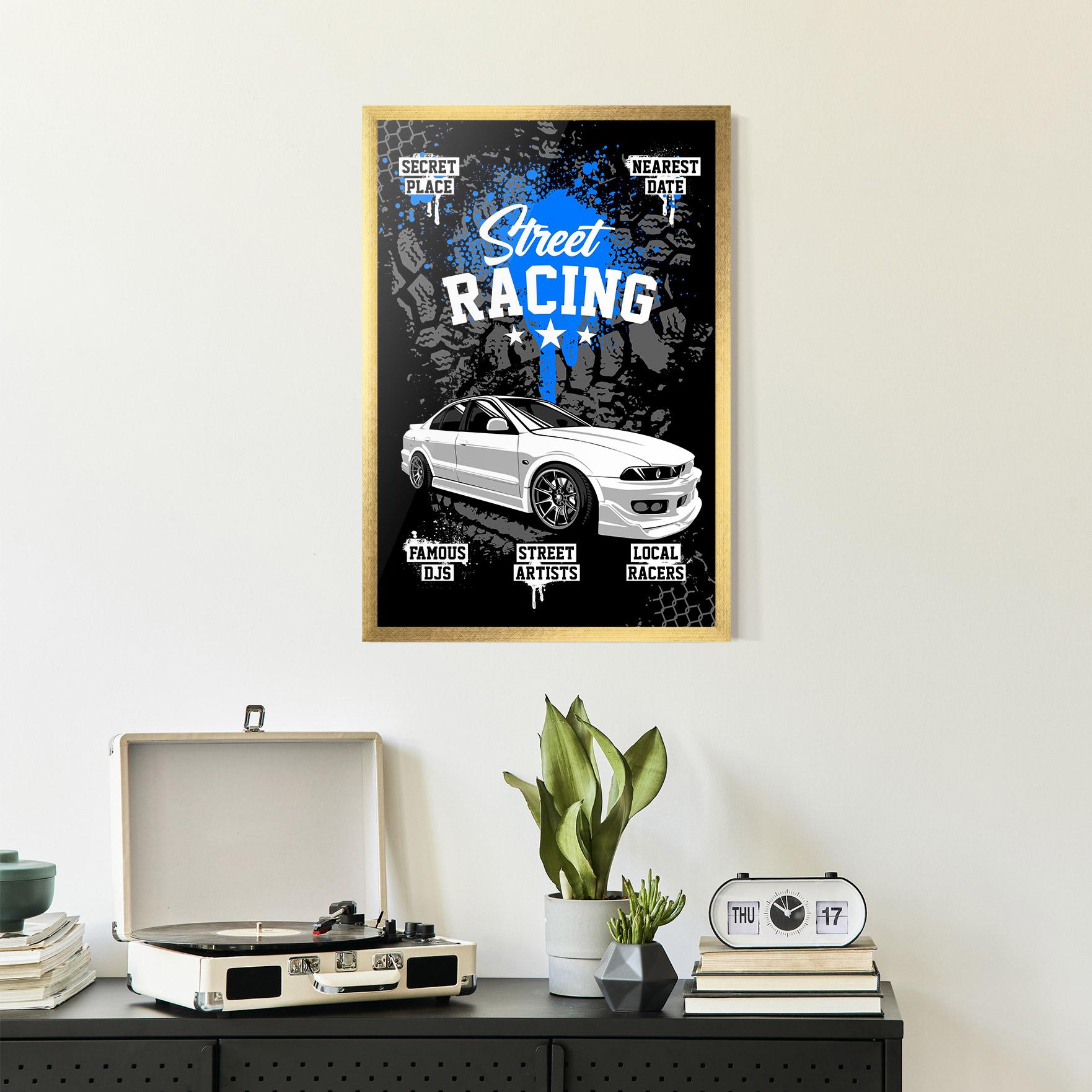 Рамкиран постер Street Racing Art mockup 2