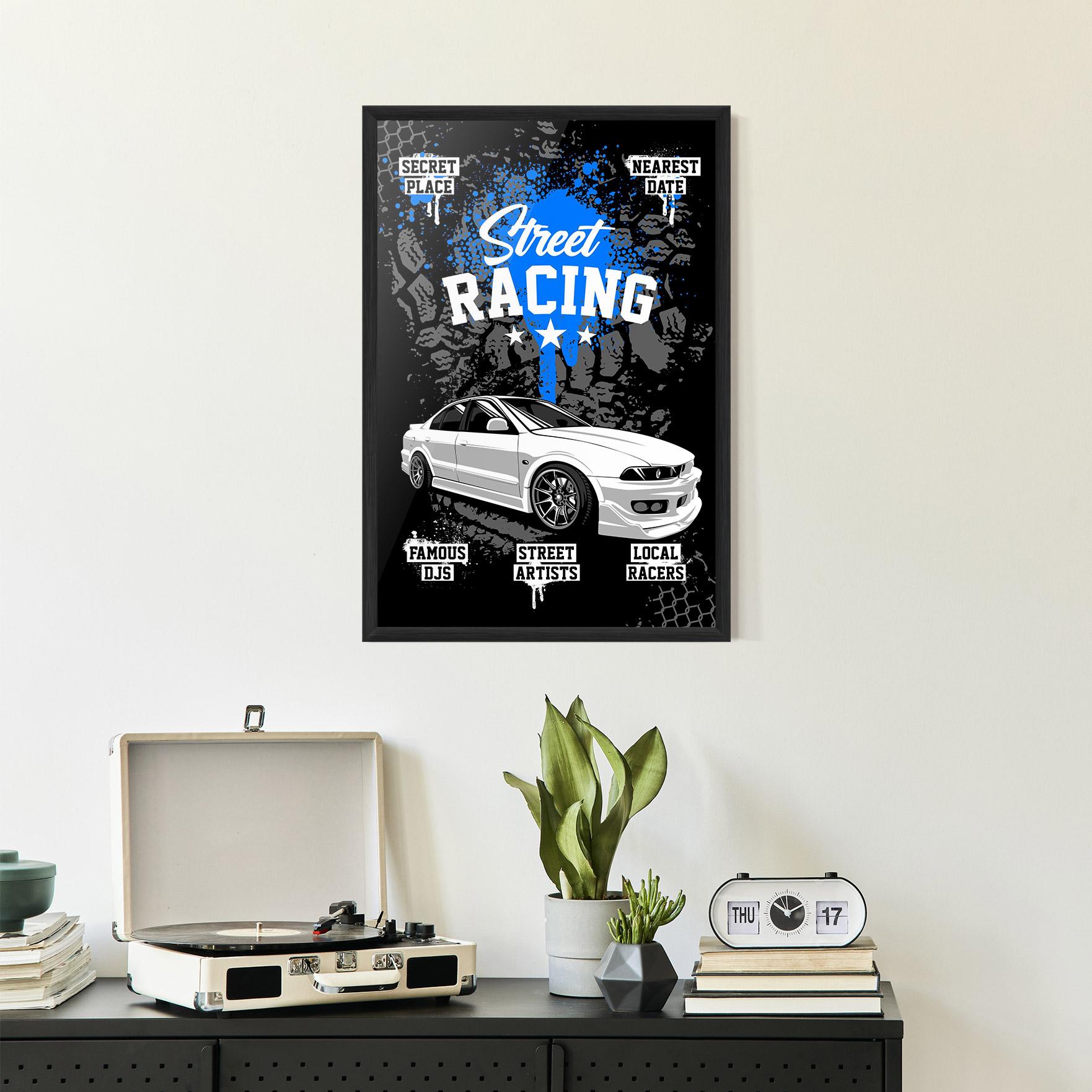 Рамкиран постер Street Racing Art mockup 2