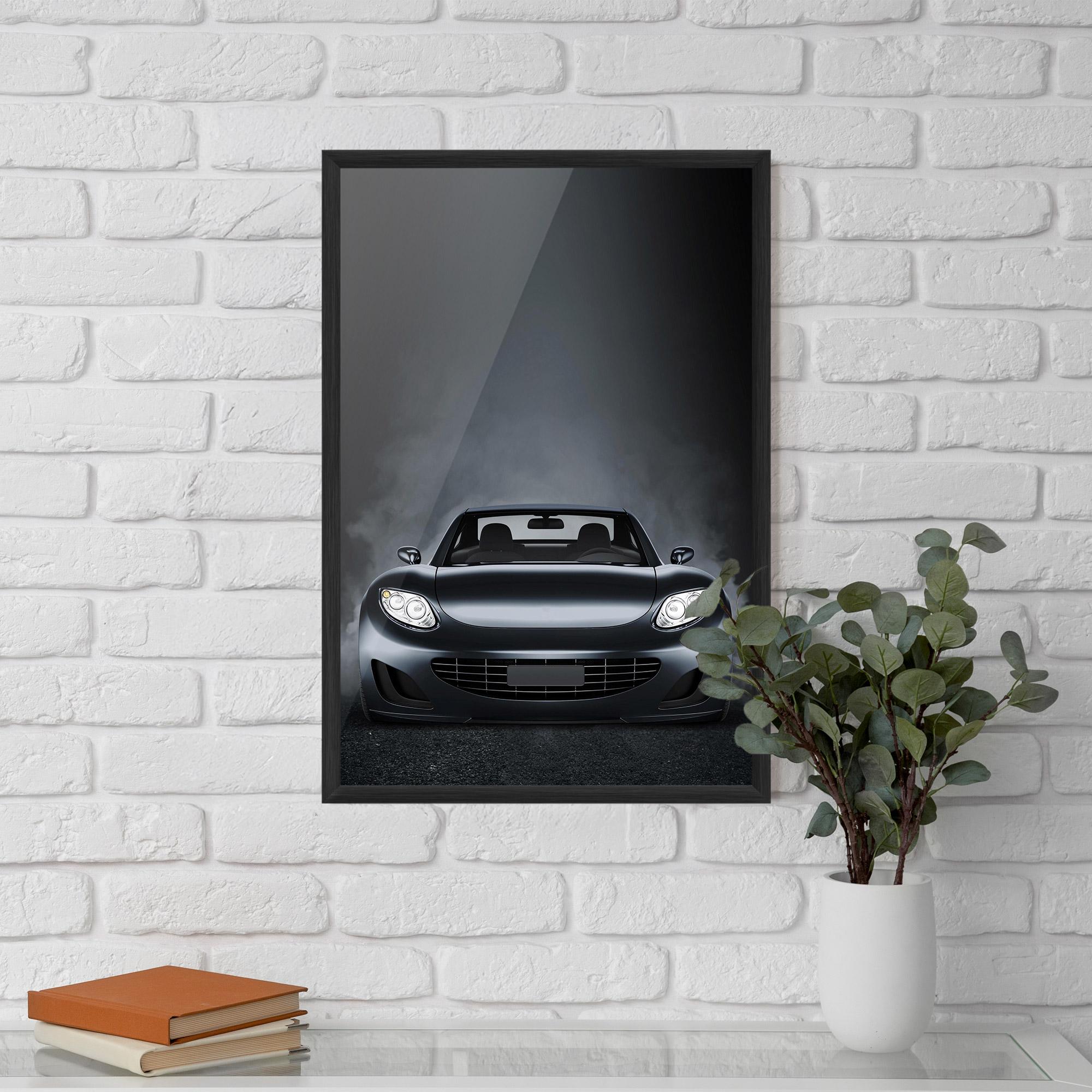 Рамкиран постер Black Front Car mockup 5