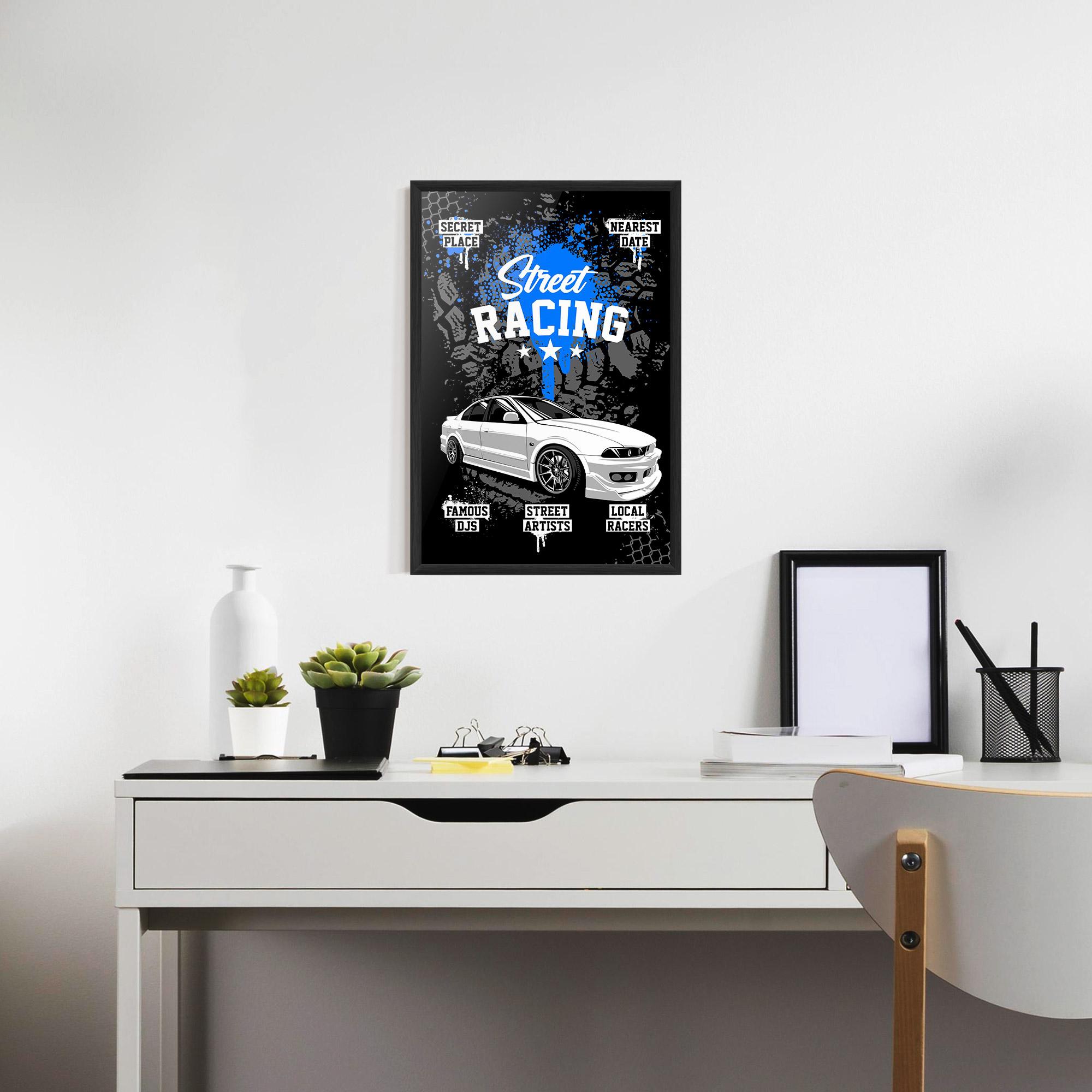 Рамкиран постер Street Racing Art mockup 7