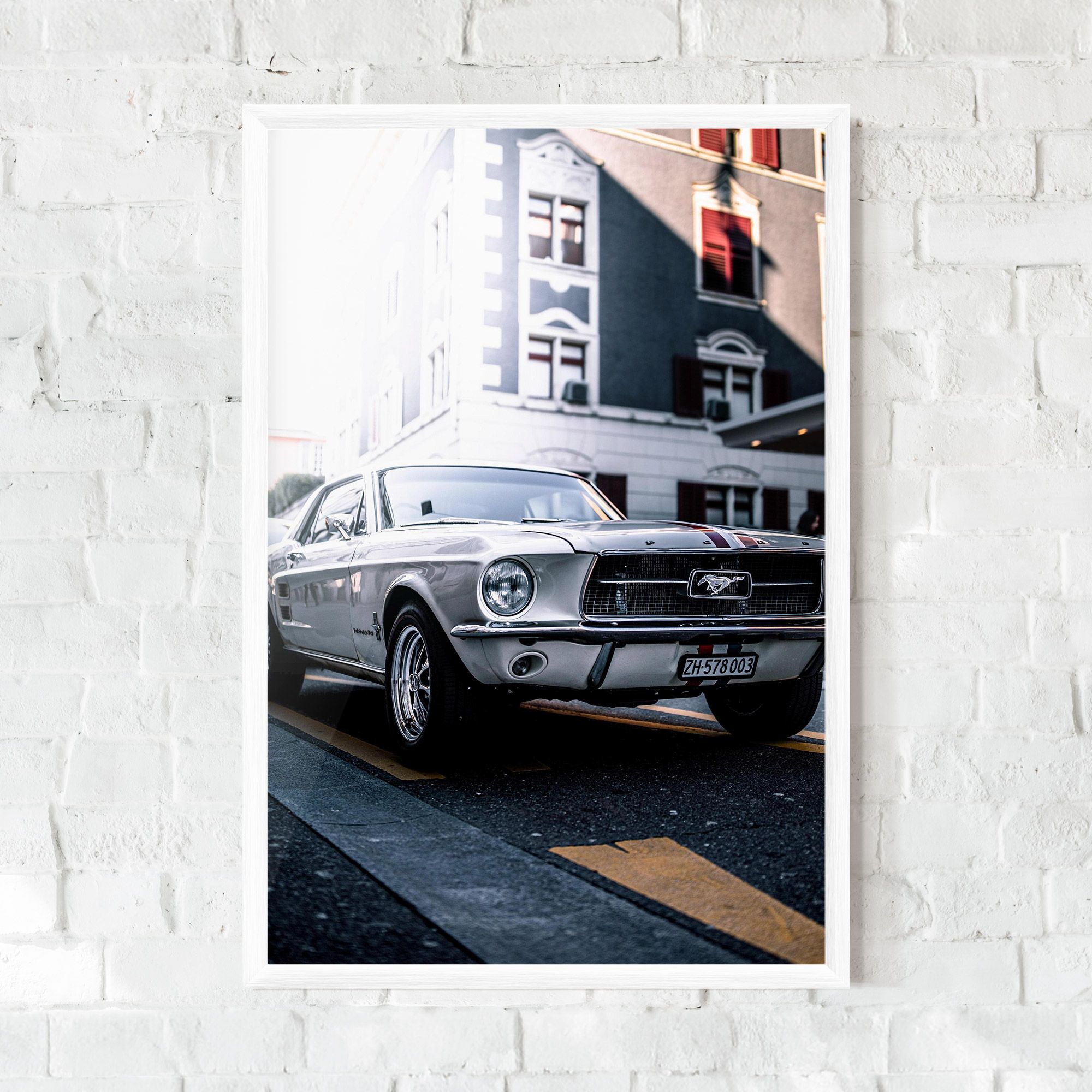 Vintage White Car mockup 0