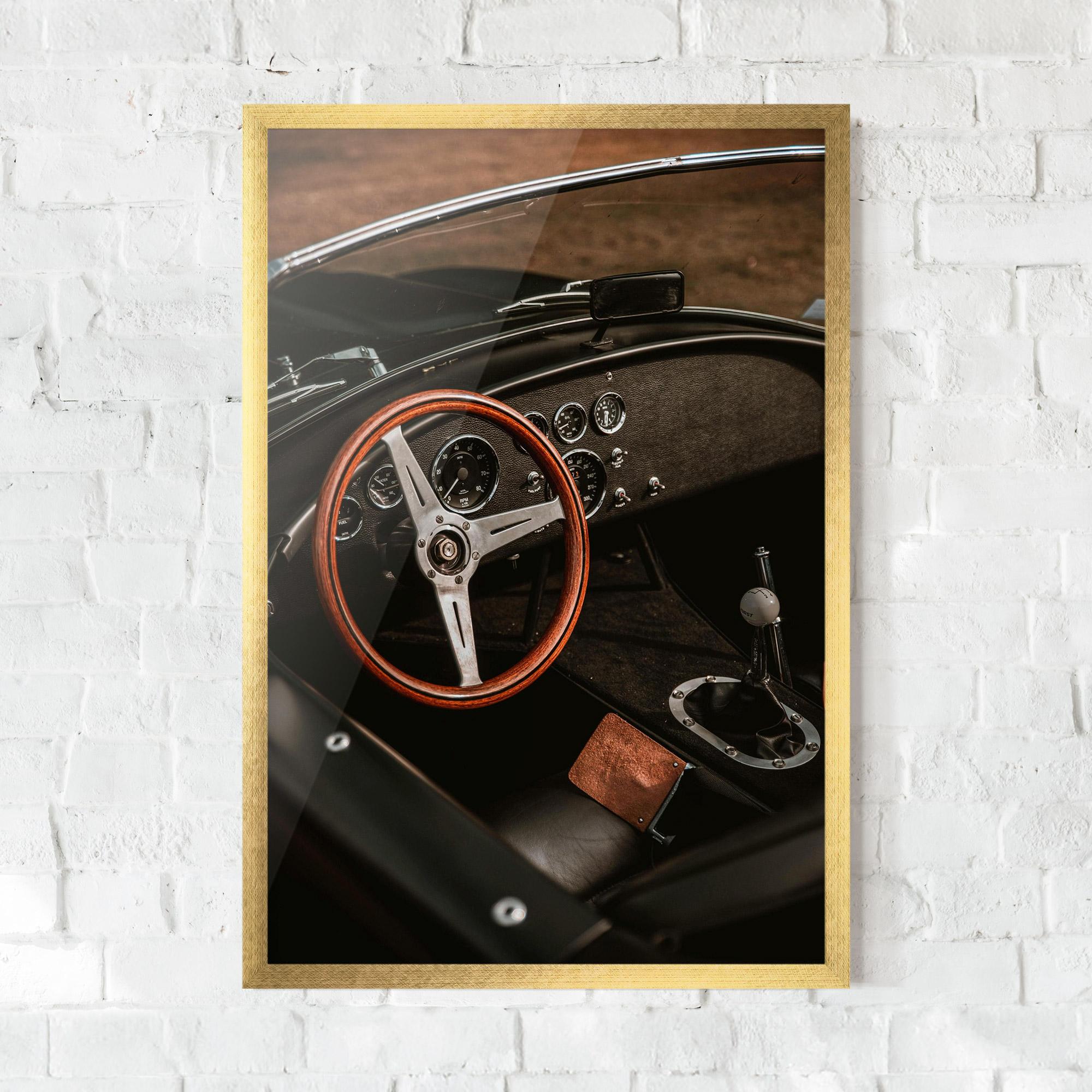 Рамкиран постер Orange Steering Wheel mockup 0