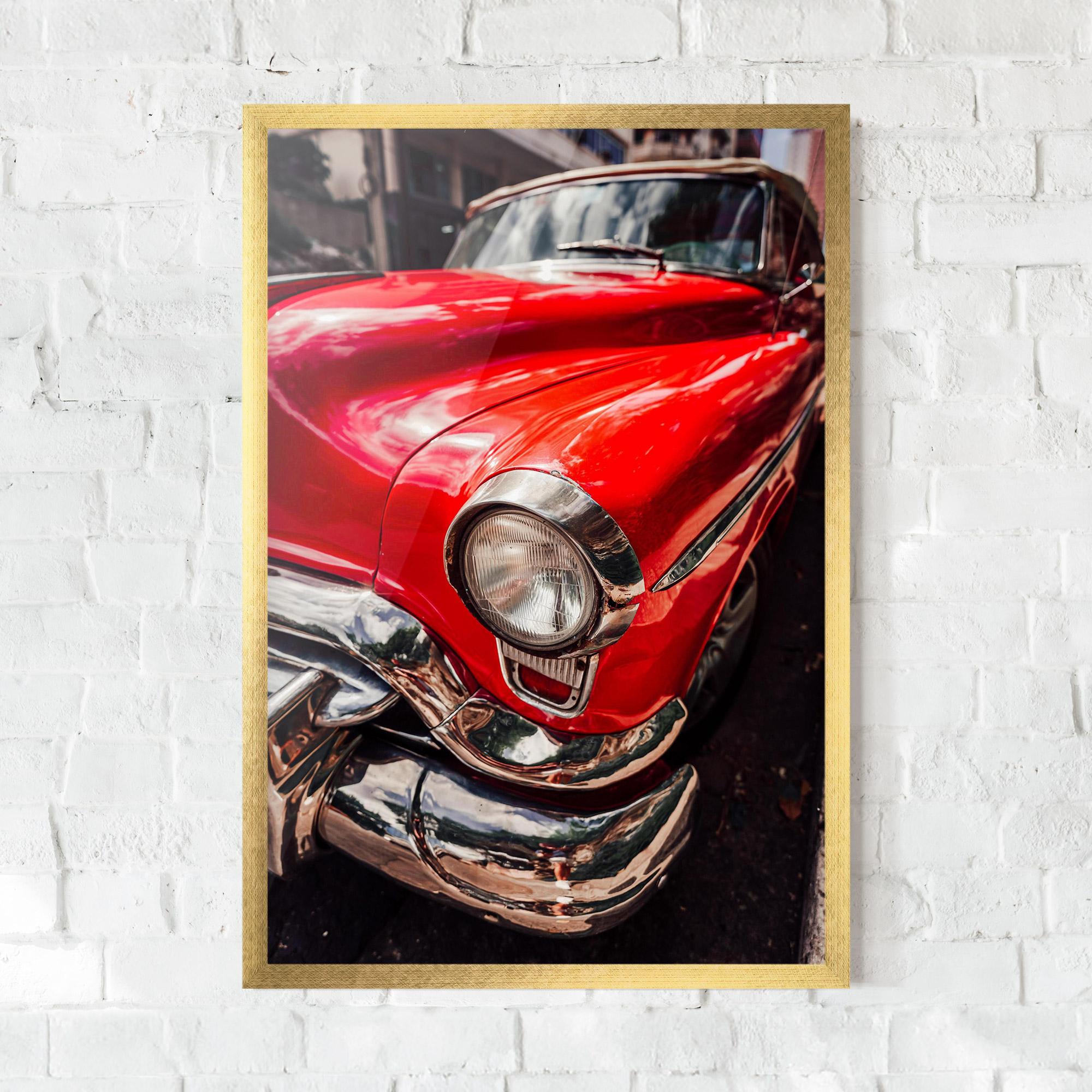 Рамкиран постер Shiny Old Car mockup 0