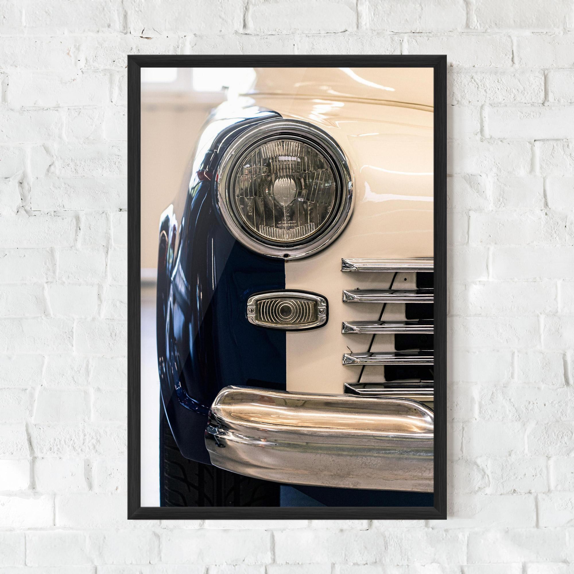 Рамкиран постер Blue White Car mockup 0