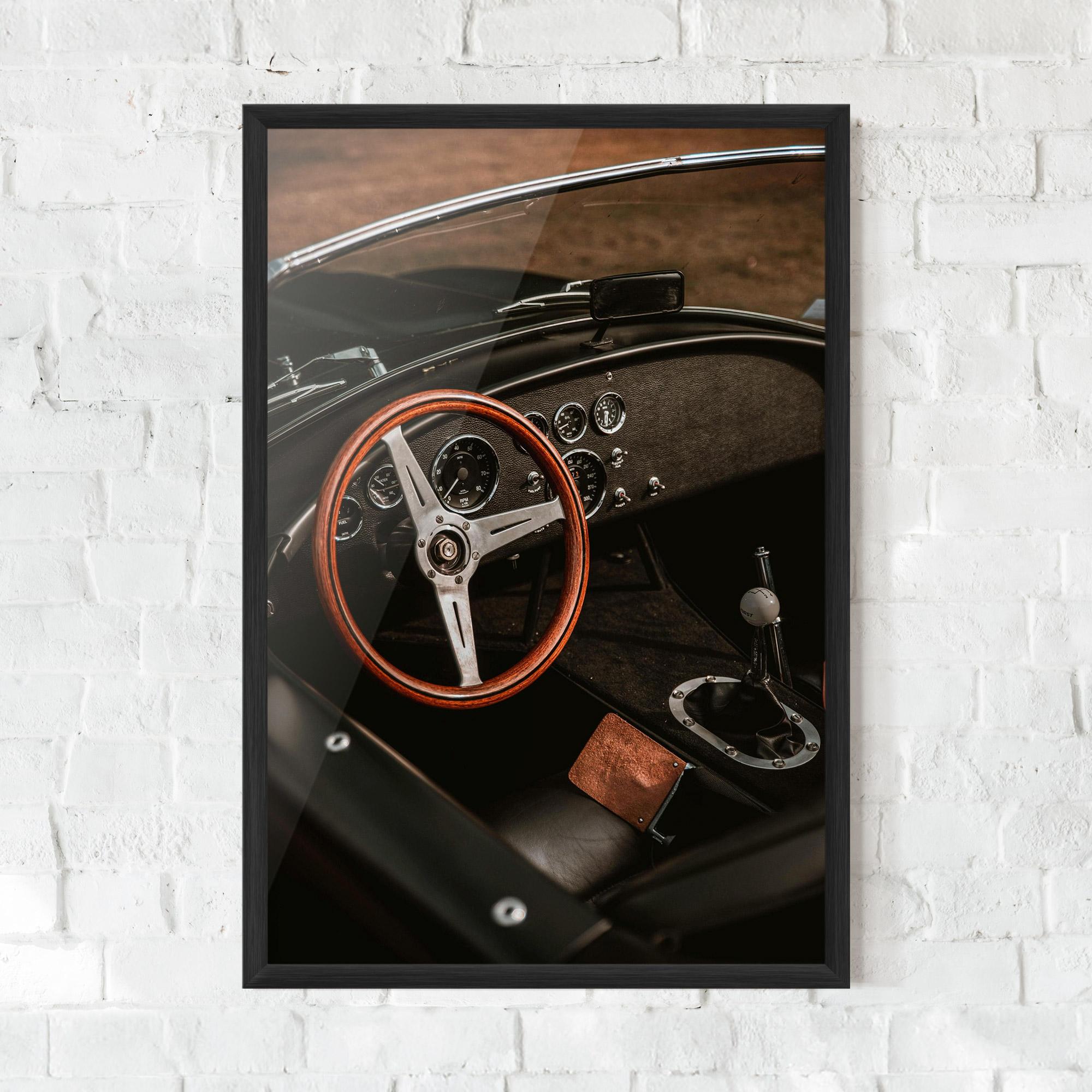 Рамкиран постер Orange Steering Wheel mockup 0