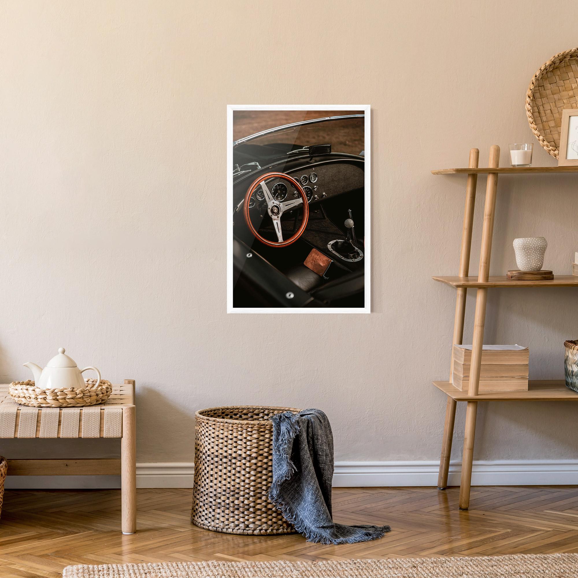 Рамкиран постер Orange Steering Wheel mockup 9
