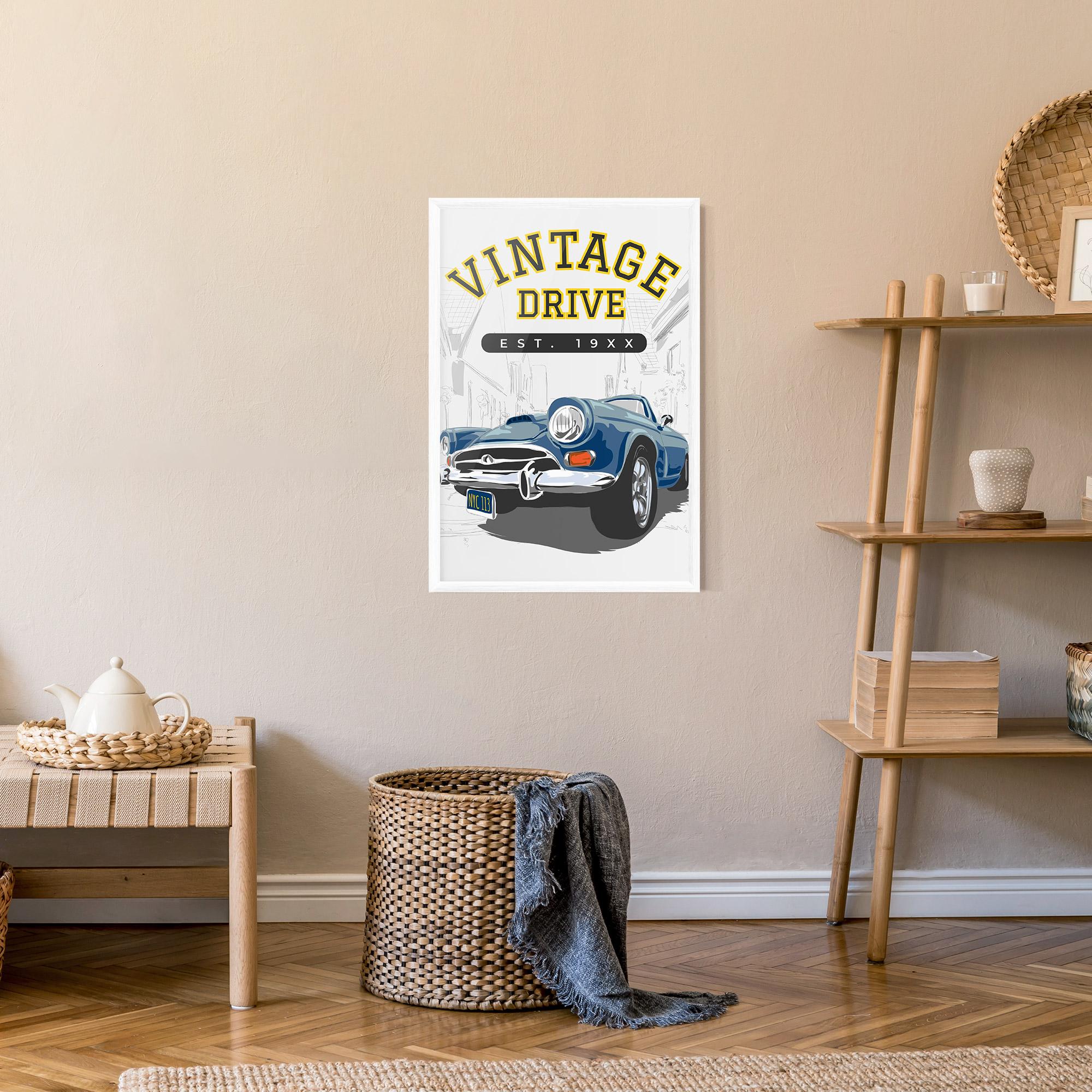 Рамкиран постер Vintage Drive mockup 9