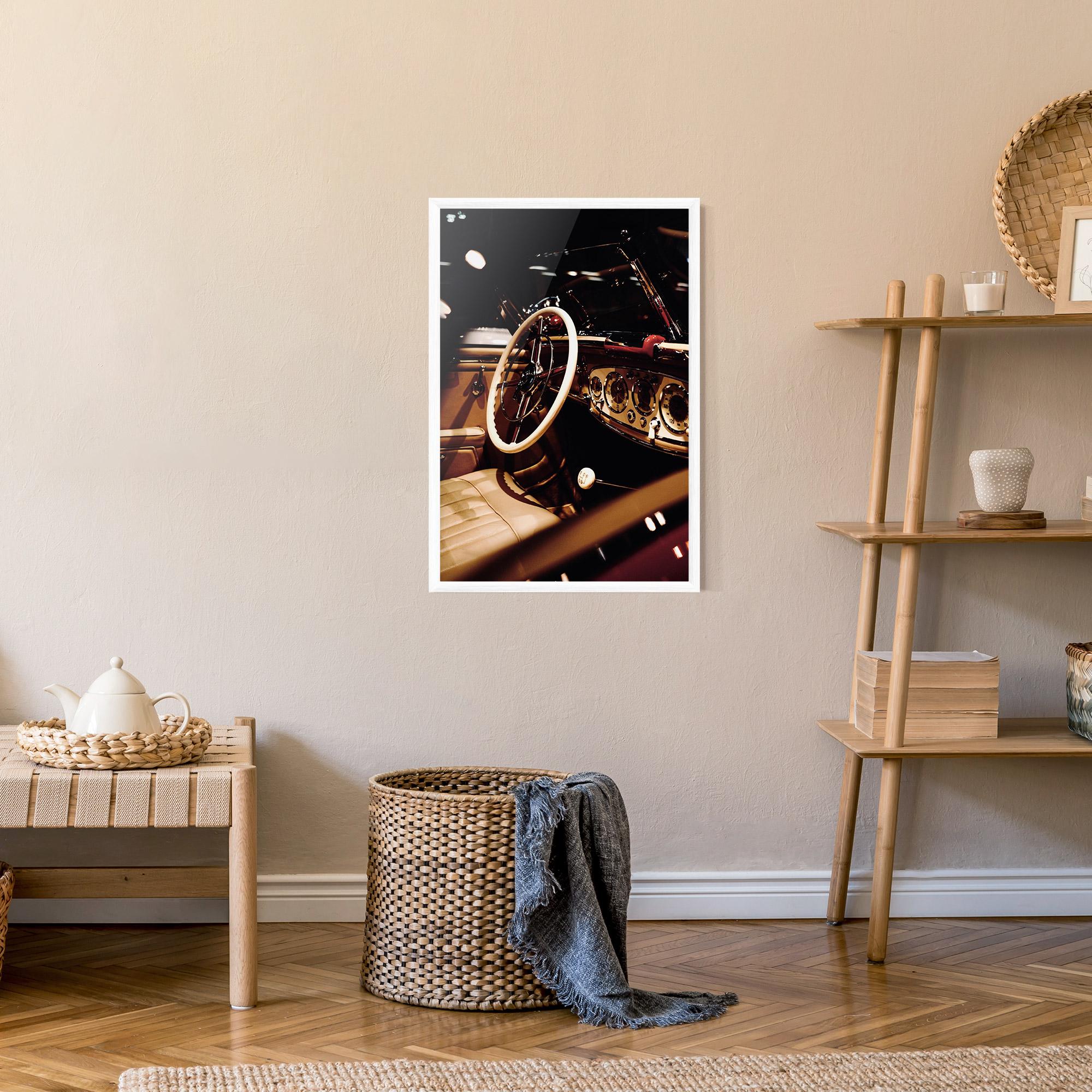 Рамкиран постер White Steering Wheel mockup 9