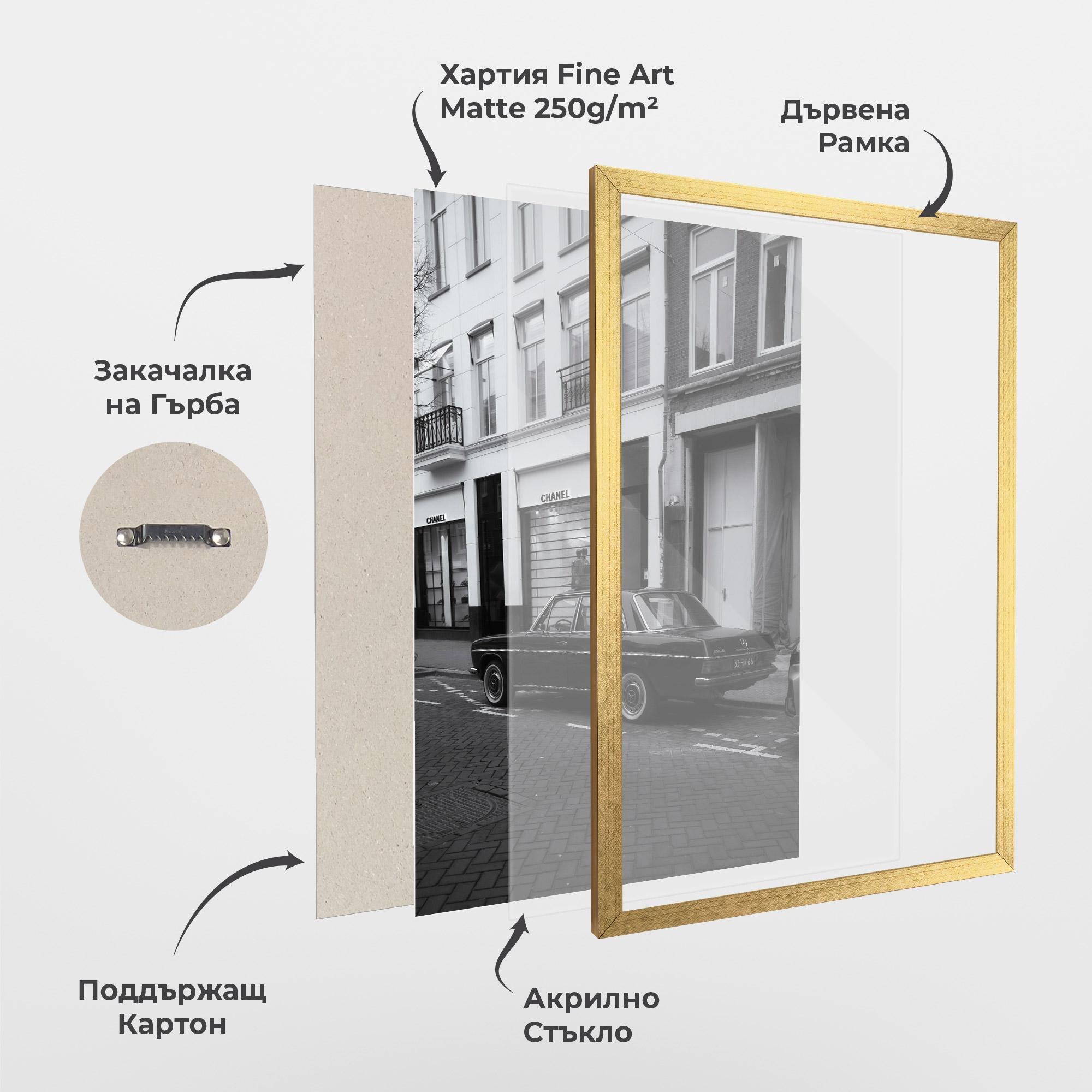 Рамкиран постер Black Old Car mockup 1