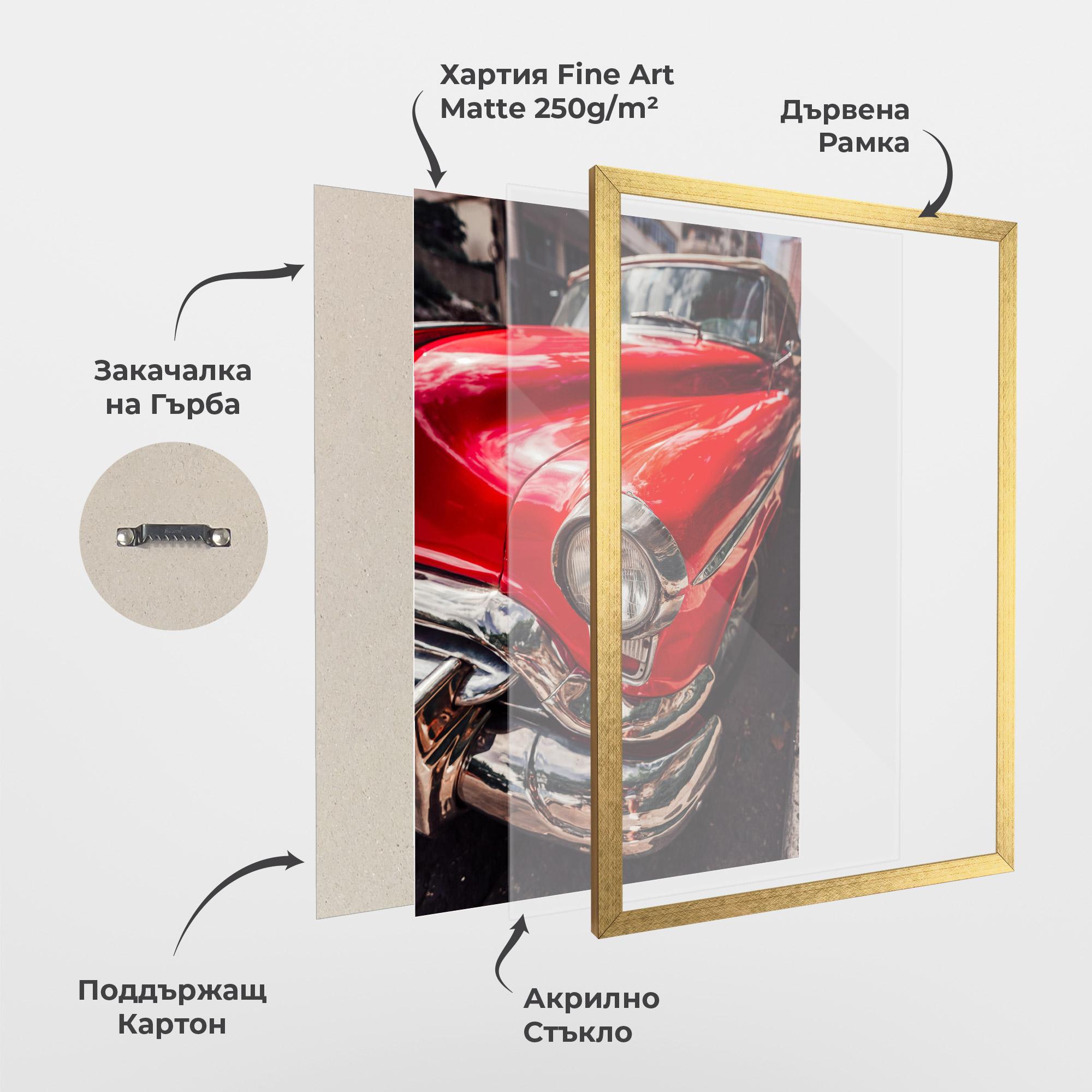 Рамкиран постер Shiny Old Car mockup 1